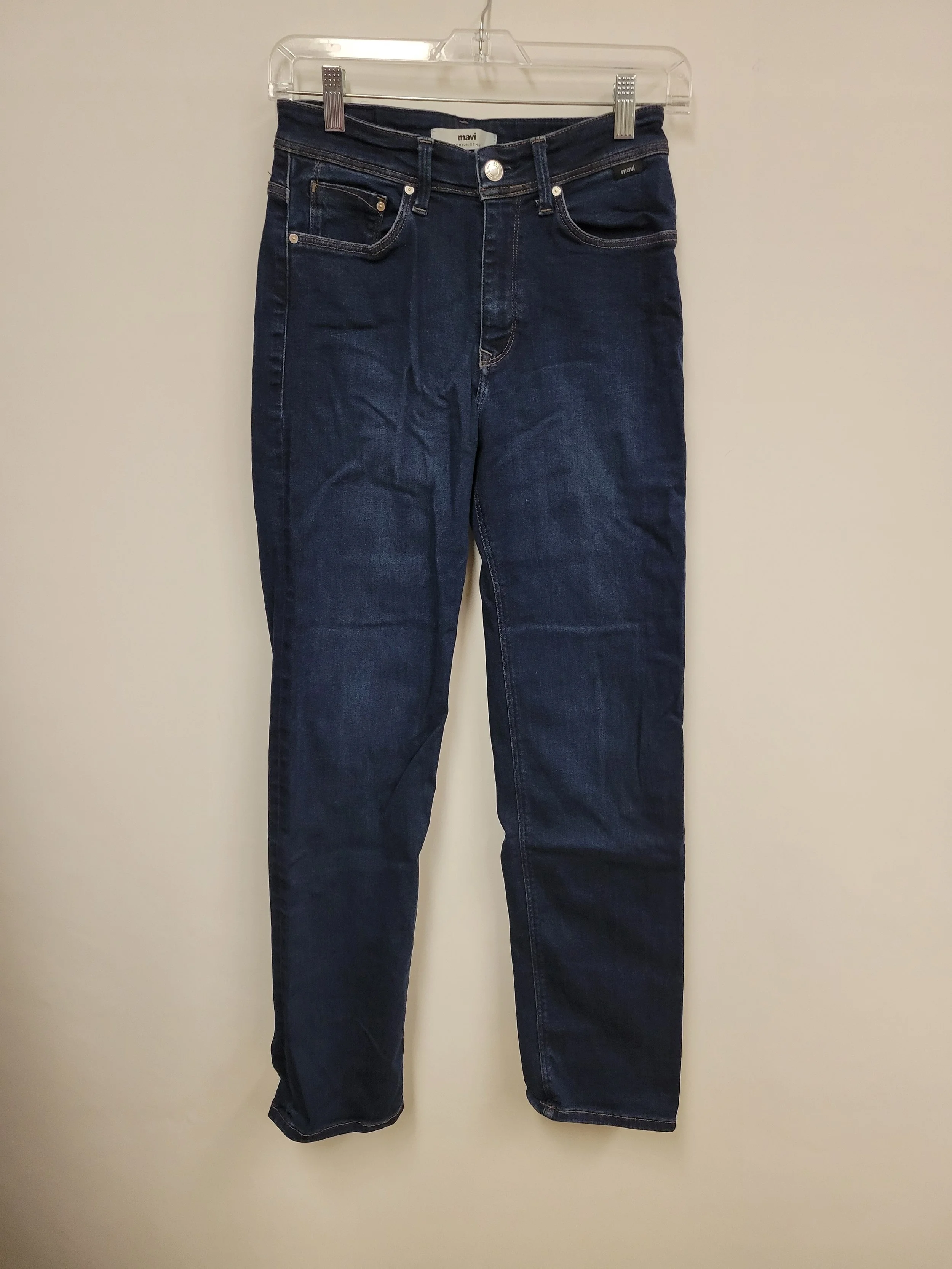 Jean foncé étroit taille haute, coton et lyocell, Mavi, taille 27/30