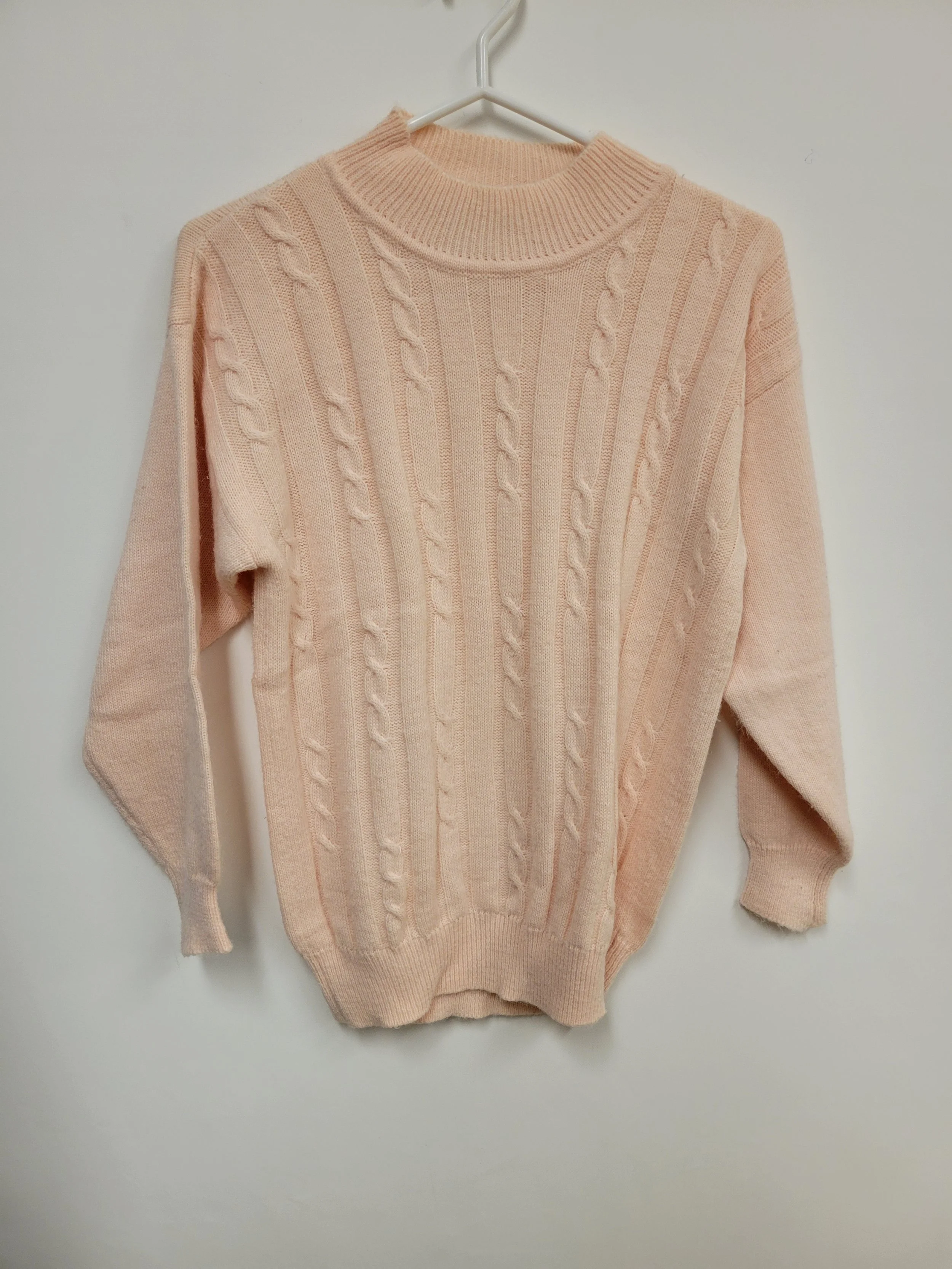 Tricot rose pâle à torsades, Marauda, S