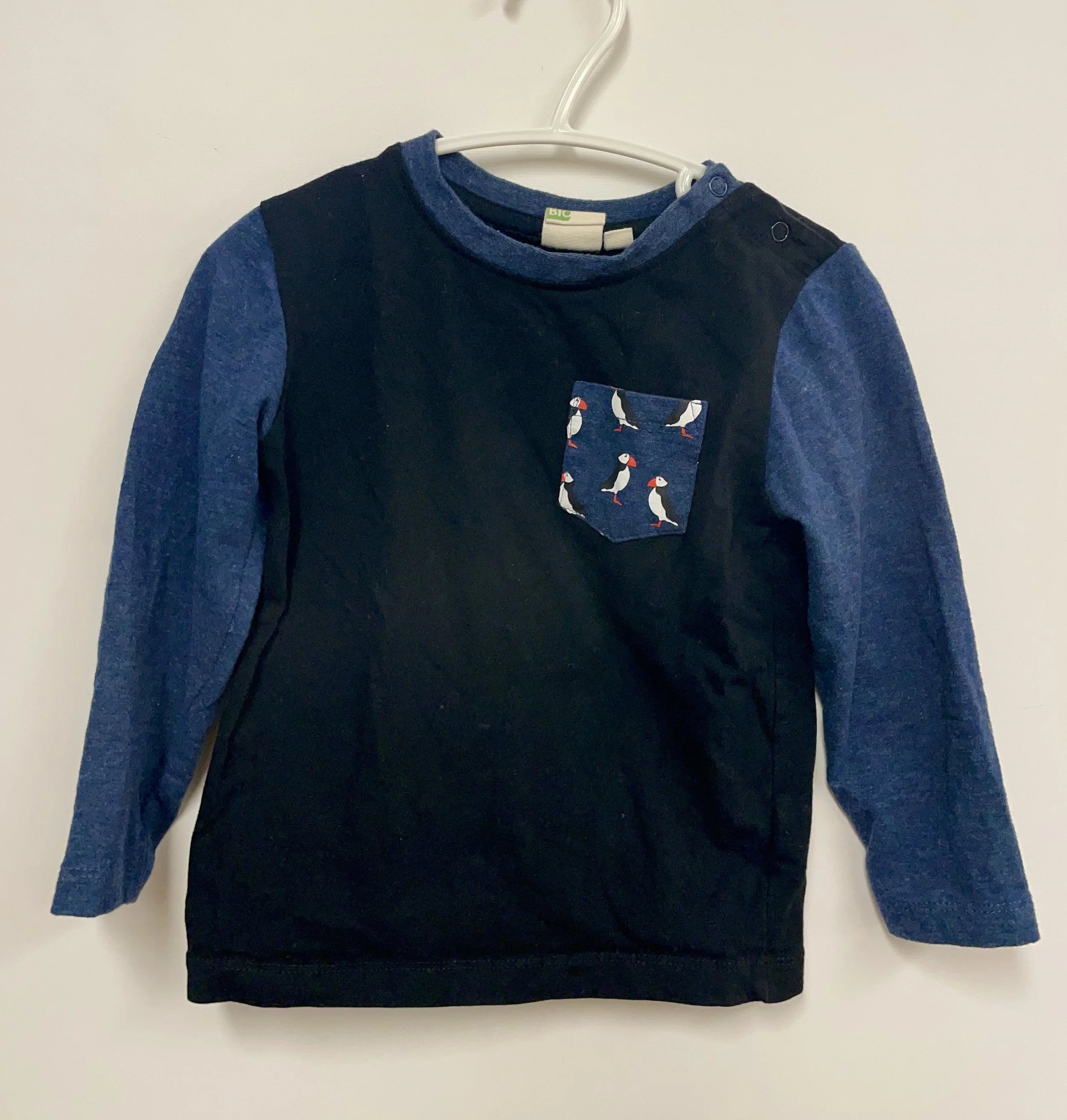 Chandail noir et marine, ZIC BIO, coton, taille 24 mois.