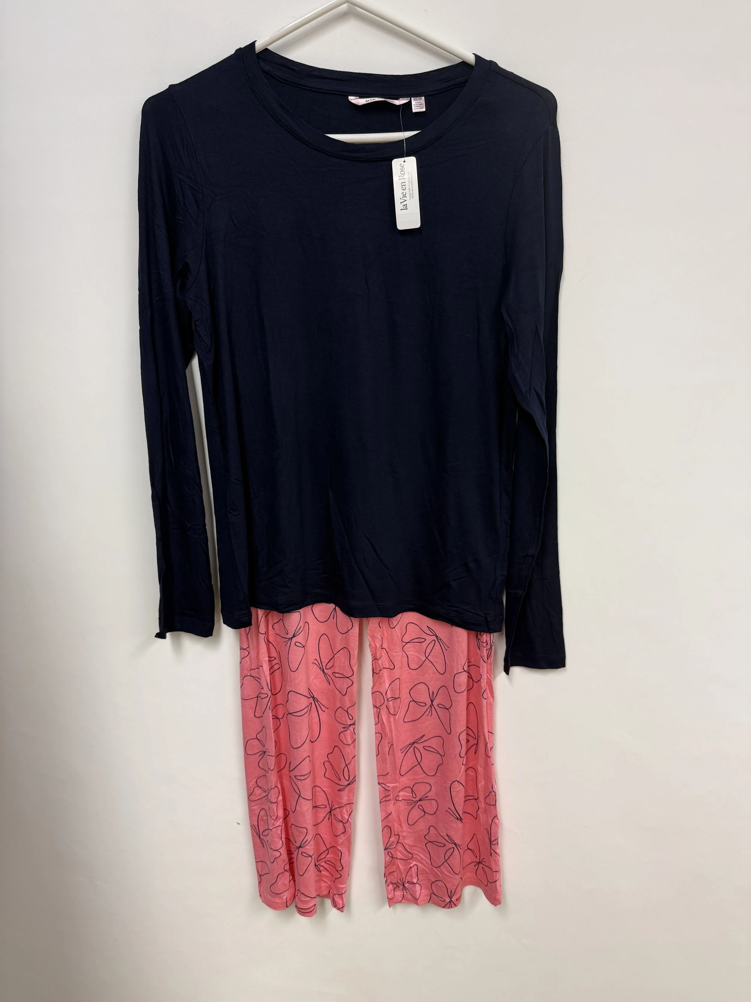 NEUF - Ensemble pyjama bleu marin et rose, La Vie en Rose, XS