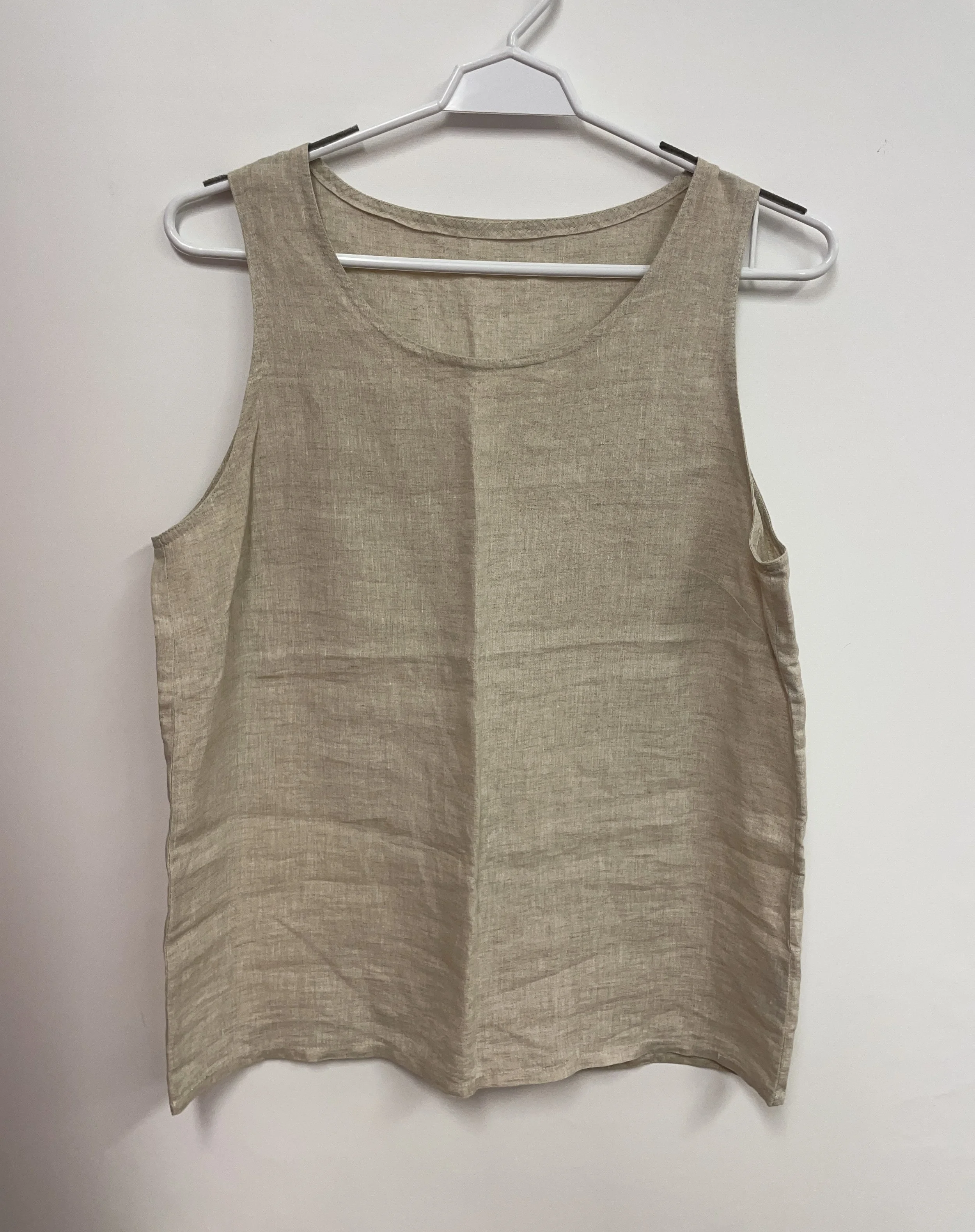 Camisole beige, 100% lin, JAEGER, taille 86 cm (S).