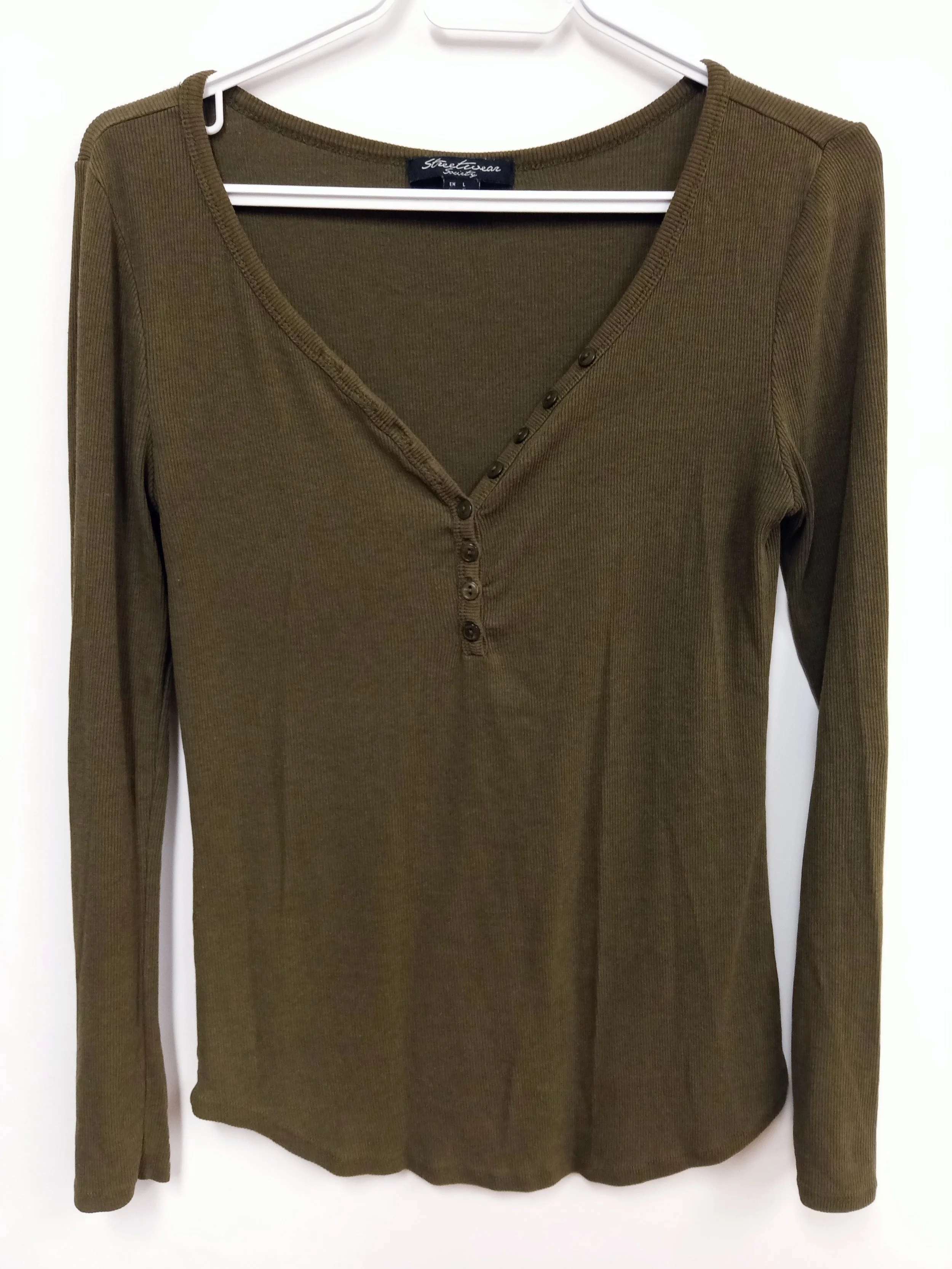 Haut 'Henley' vert, Streetwear Society, L
