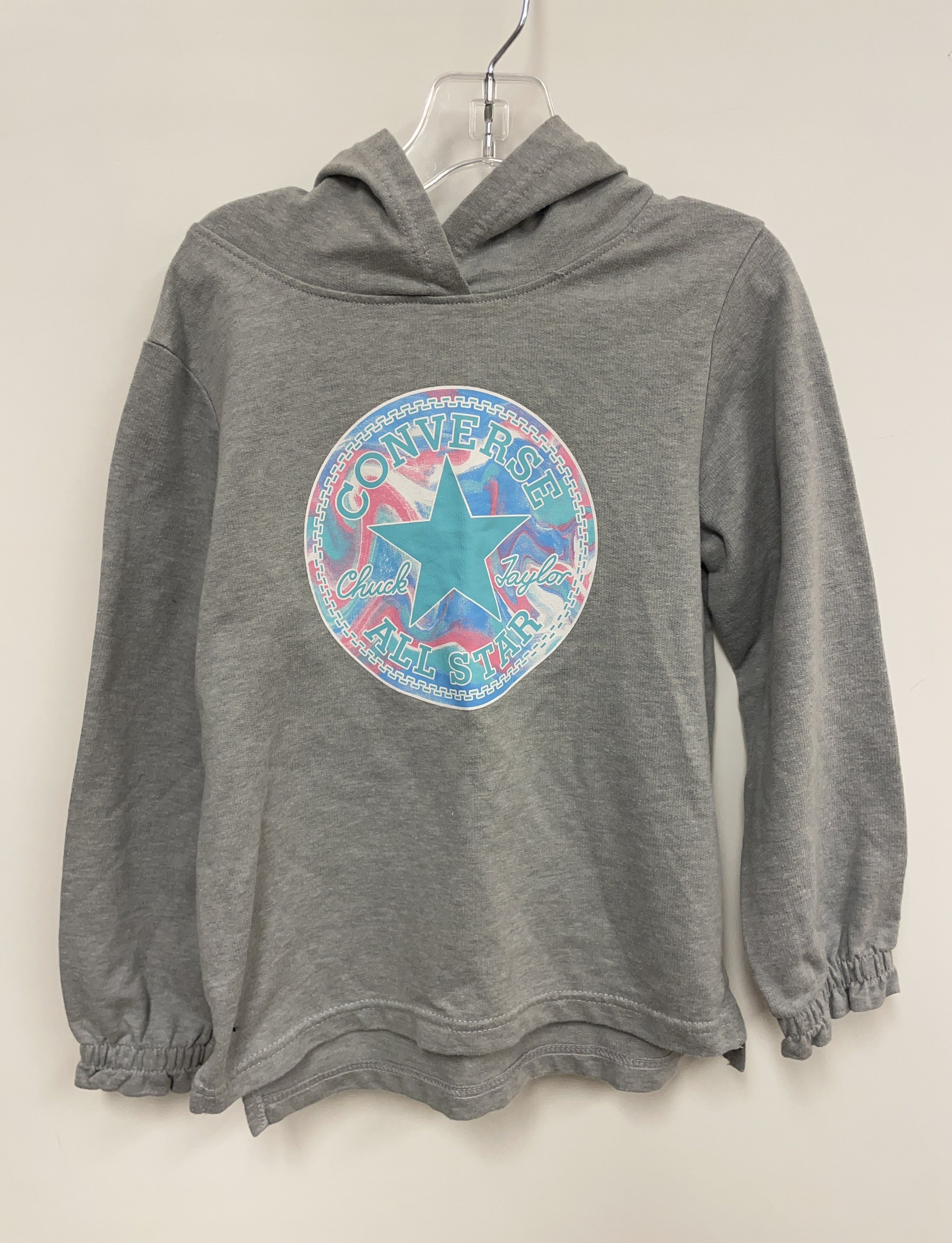Chandail mince gris à capuchon, CONSVERSE ALL STAR, 6X.