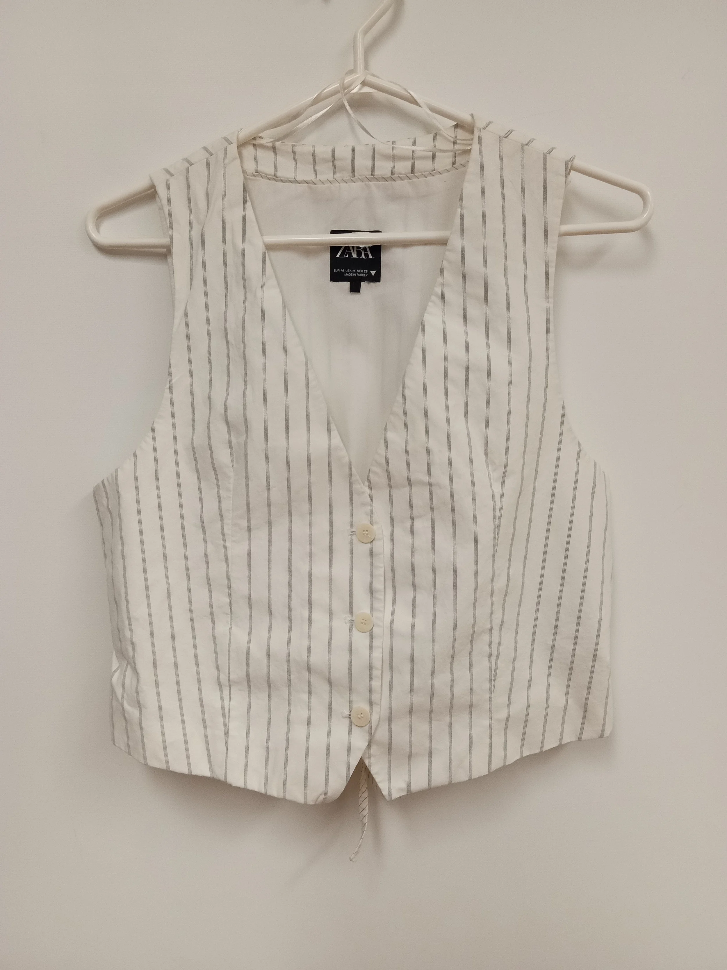 Veste ivoire, lignée gris, Zara, M