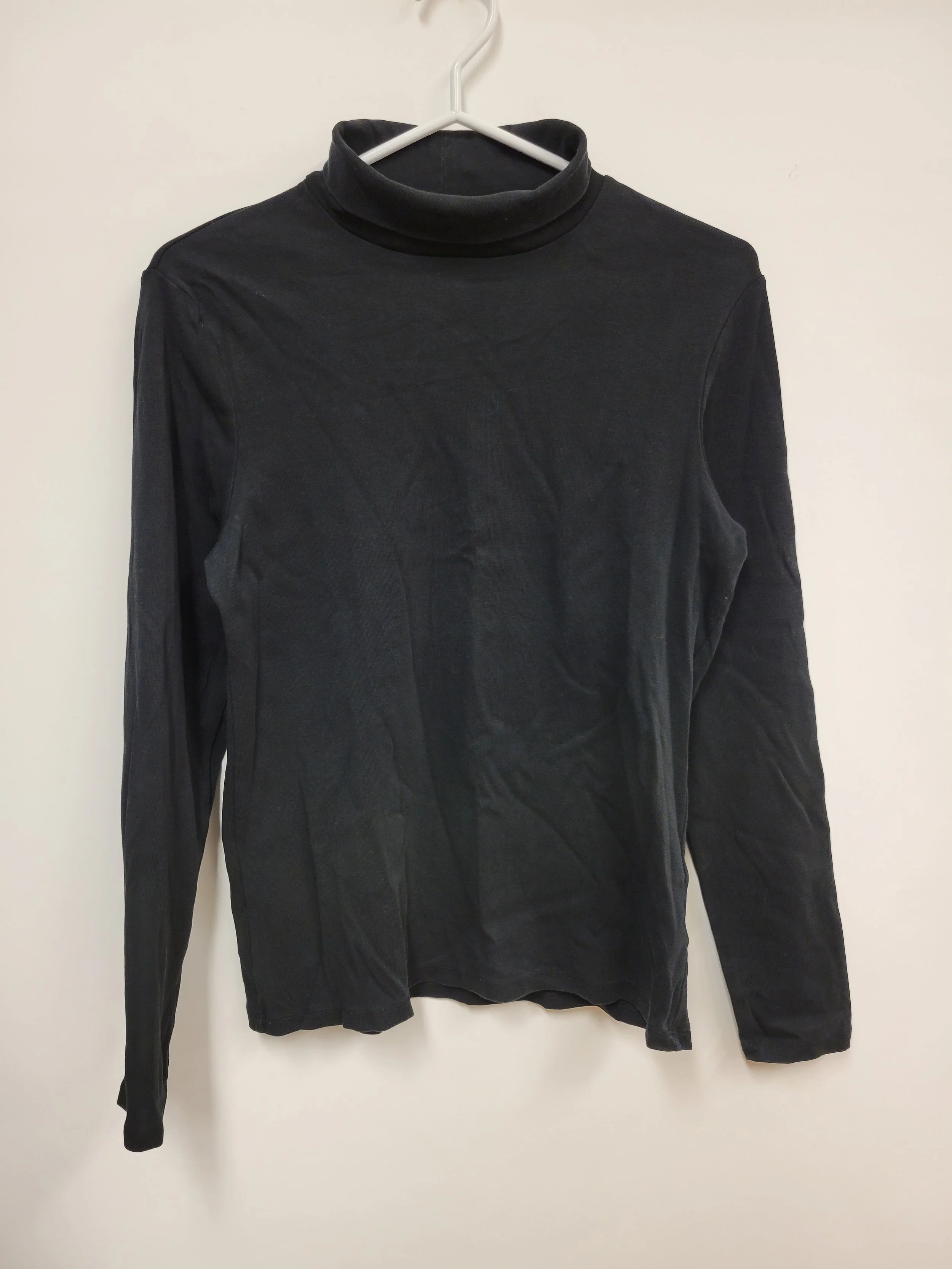Col roulé en coton noir, uniqlo, M