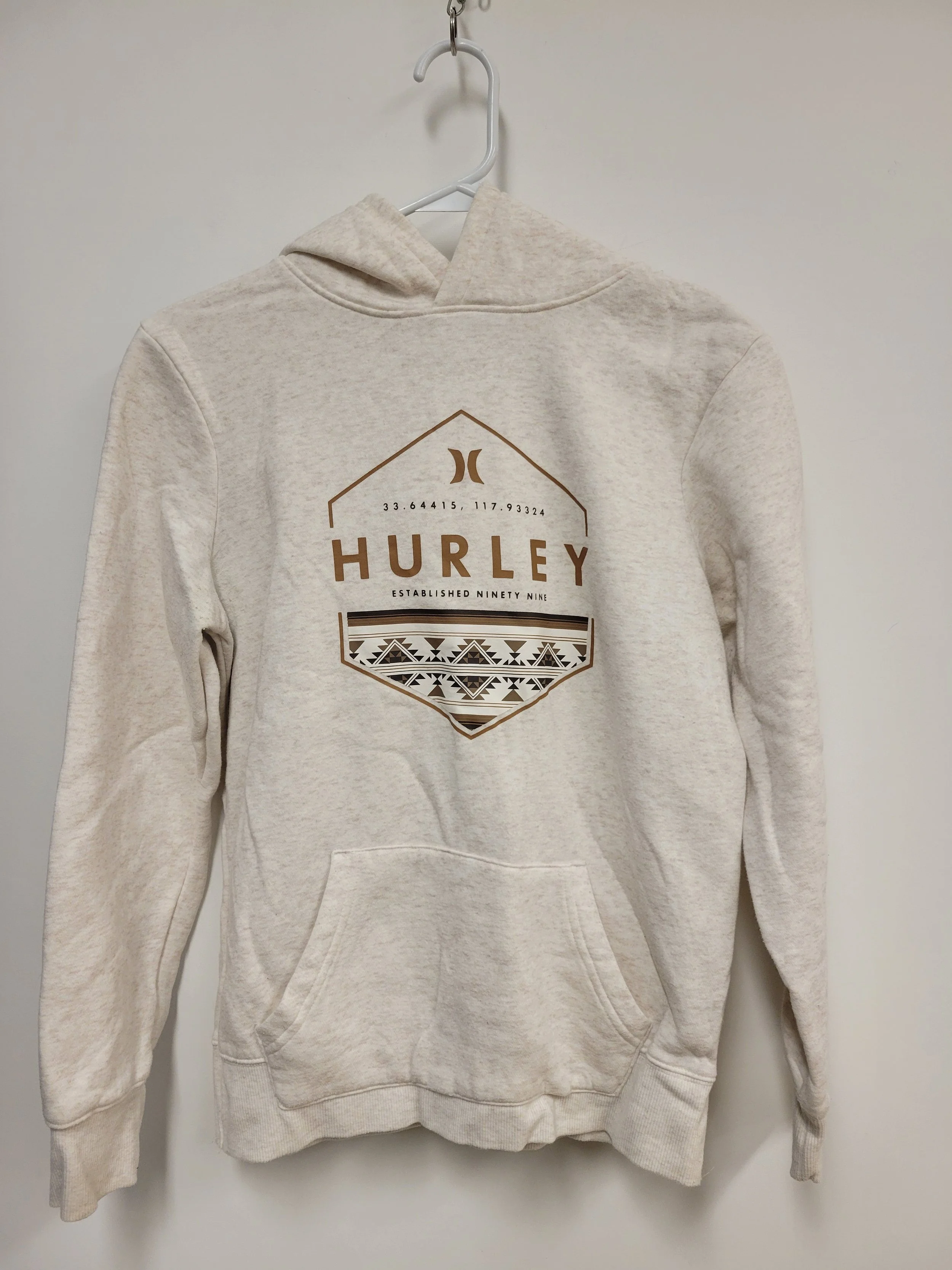 Chandail en coton ouaté à capuchon, Beige et brun, HURLEY, 14-16 ans