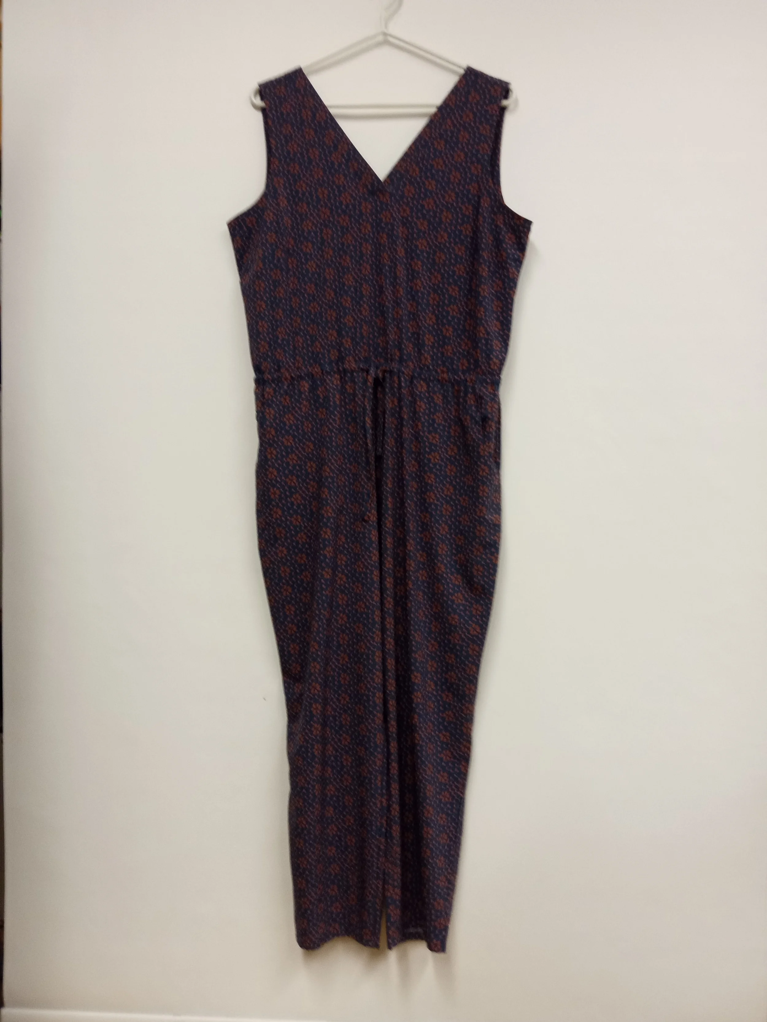 Jumpsuit bleu à motifs roses, Toad & CO, Taille L