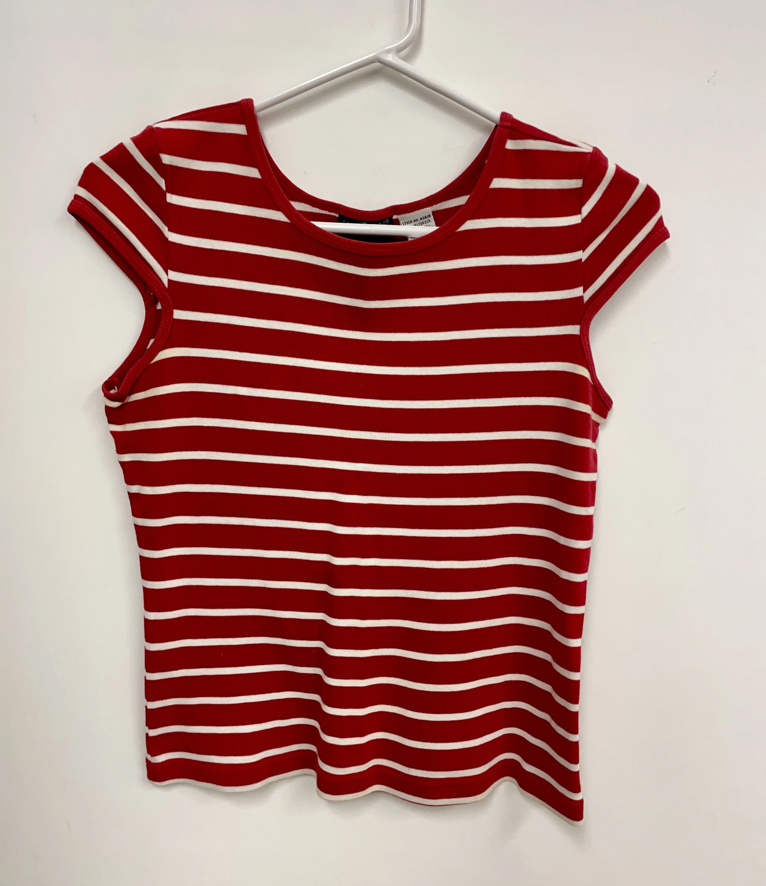 T-shirt court, rayé rouge et blanc, SOWEHERE, 100% coton, M.