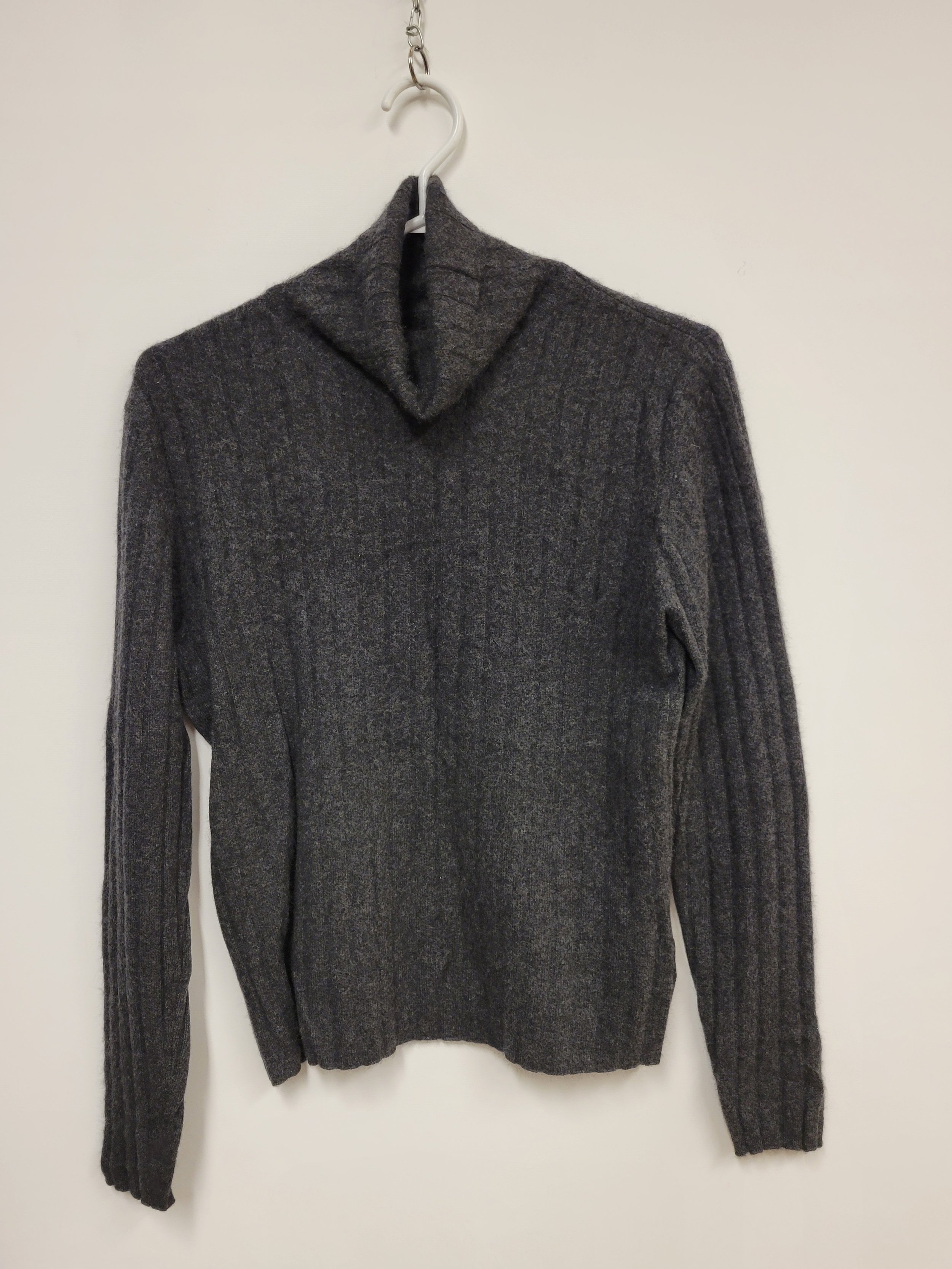 Col roulé en cachemire (100%, très doux), Gris charcoal, L