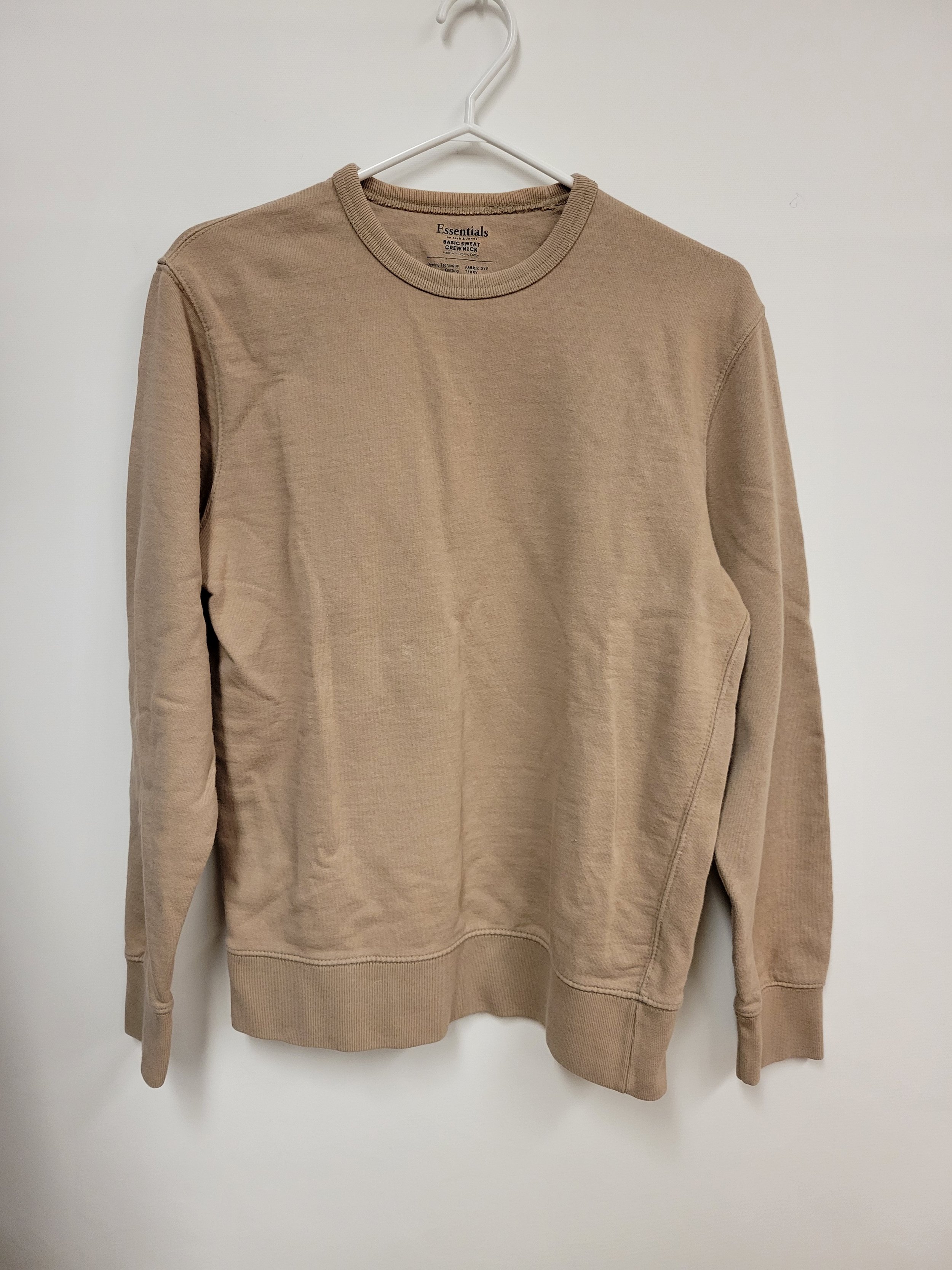 Crewneck beige sable en coton, Essentials, M