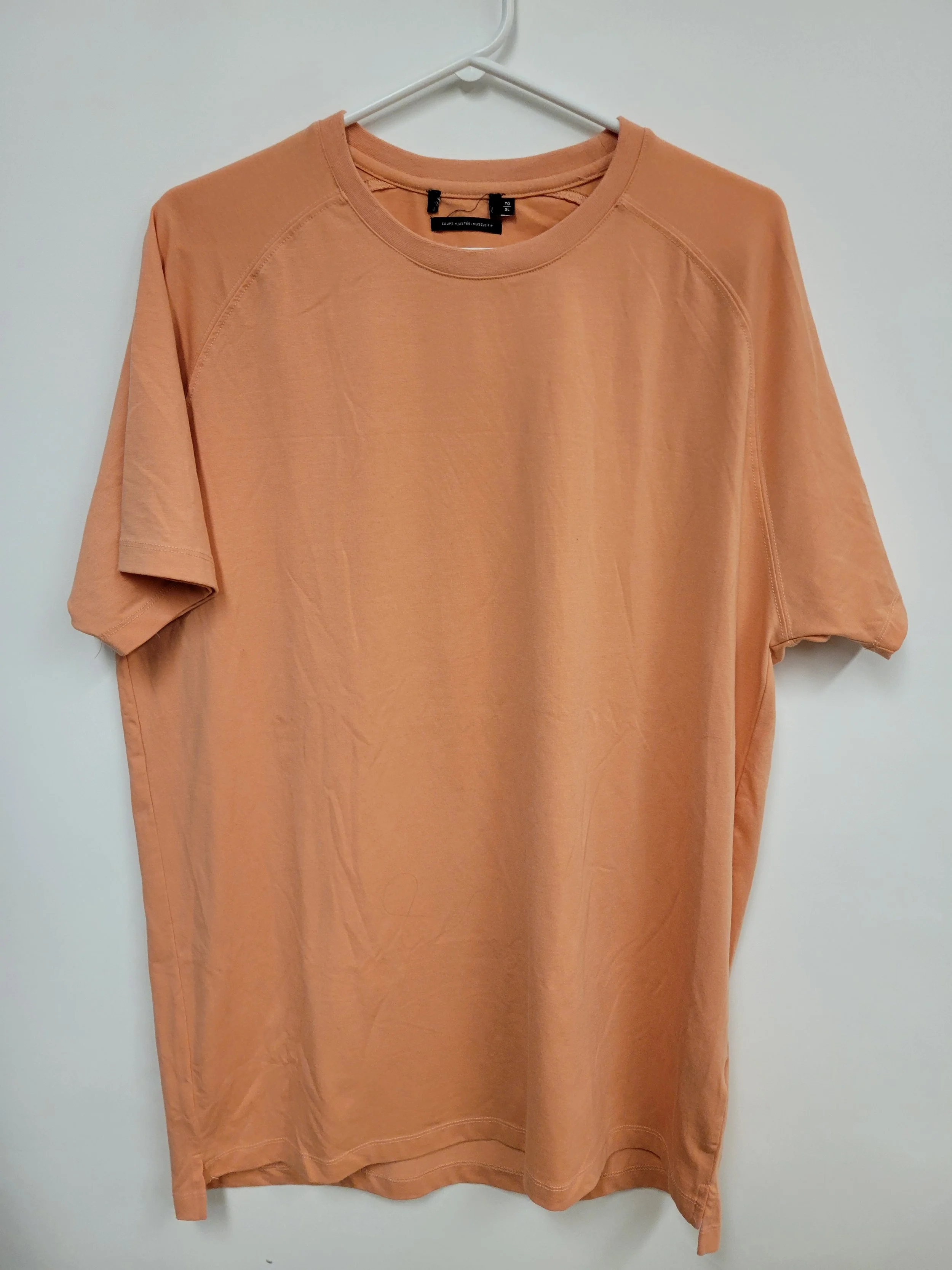 T-shirt orange tangerine, coupe ajustée, polyester recyclé et coton bio Le 31, XL