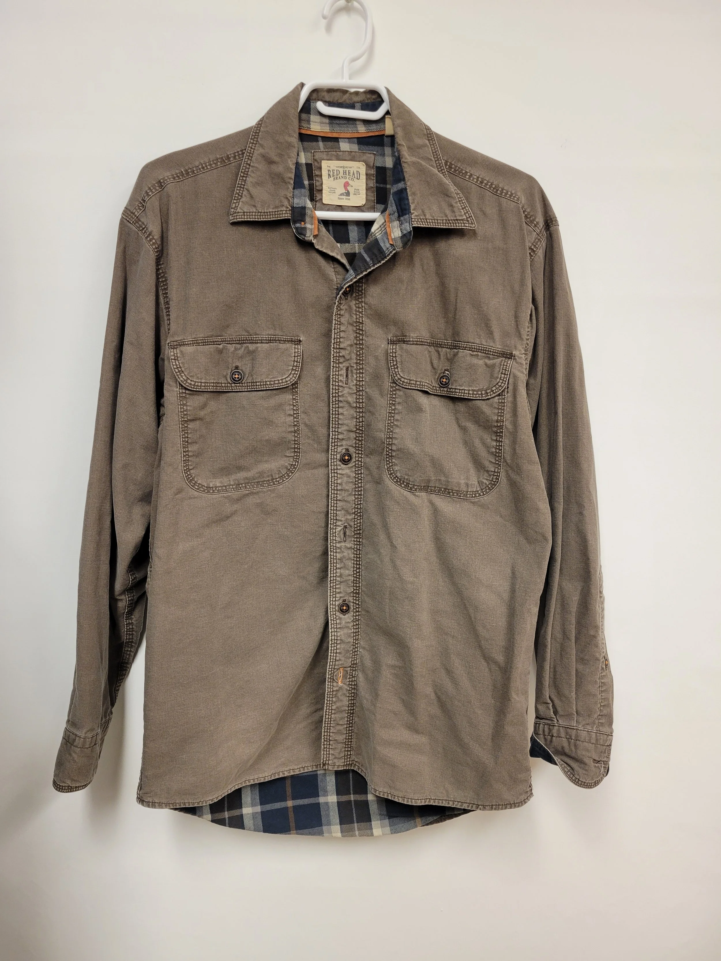 Chemise brune doublée flanelle, 100% coton, Red Head Brand Co., S