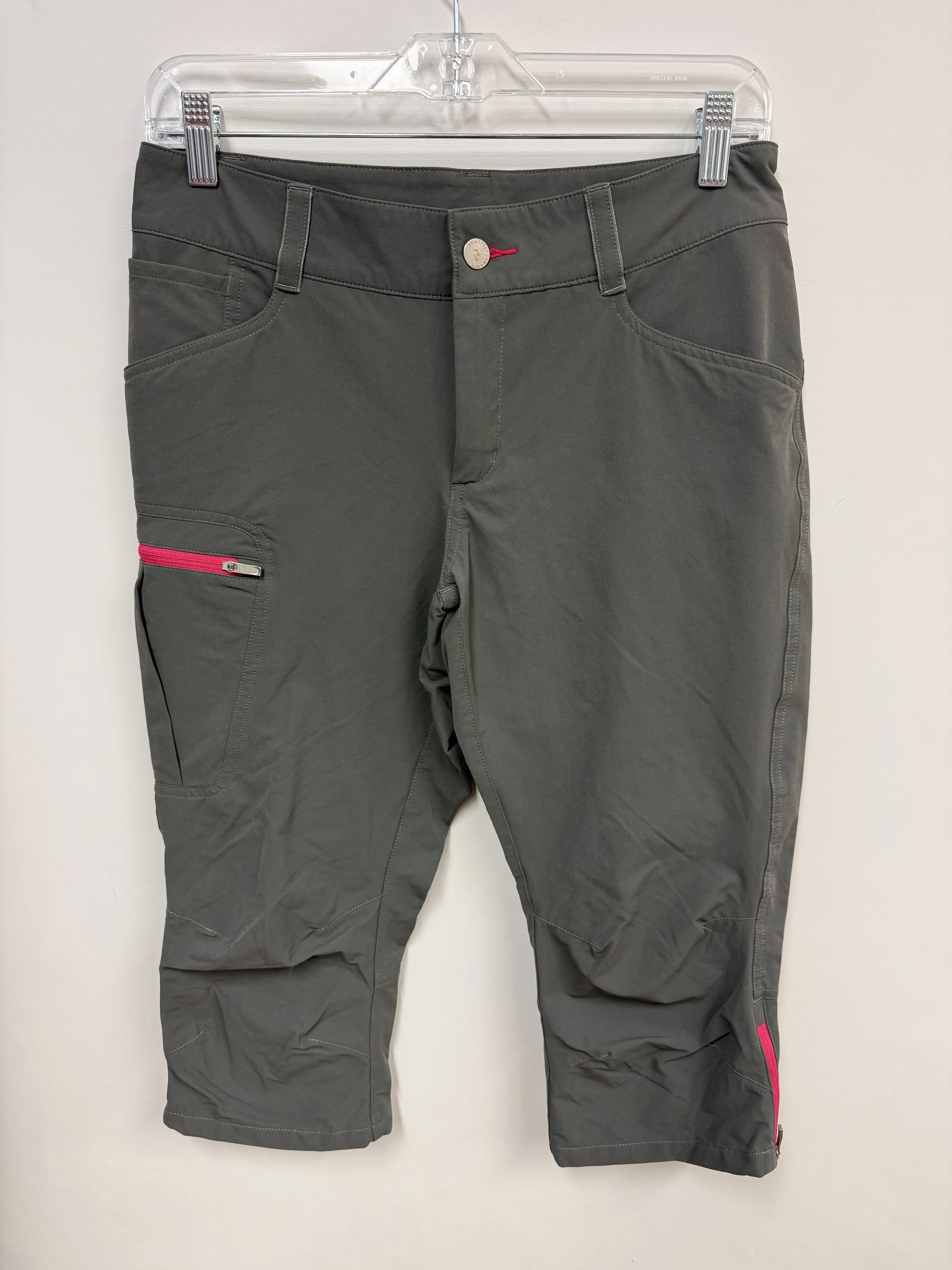 Capri couleur vert de gris, fermeture éclair rose, Peak Performance, Small