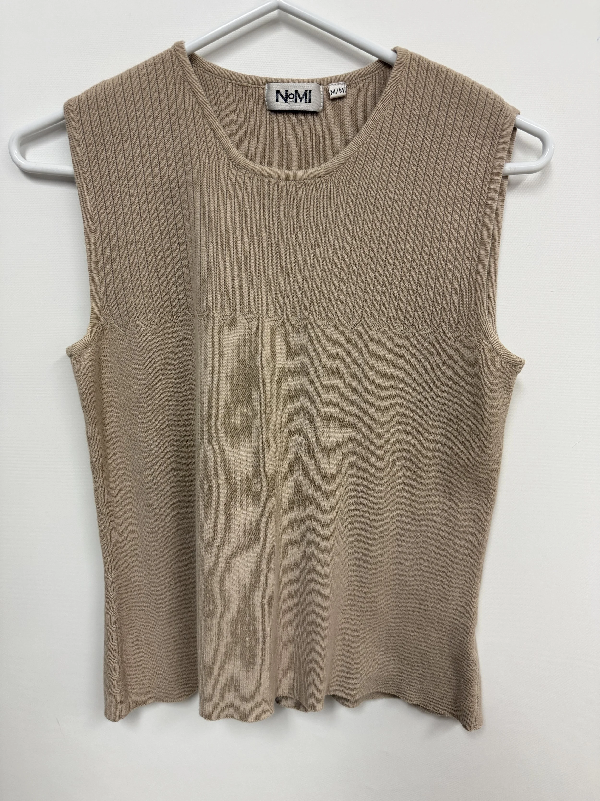 Camisole en tricot couleur sable, 100% coton, Nomi, Medium