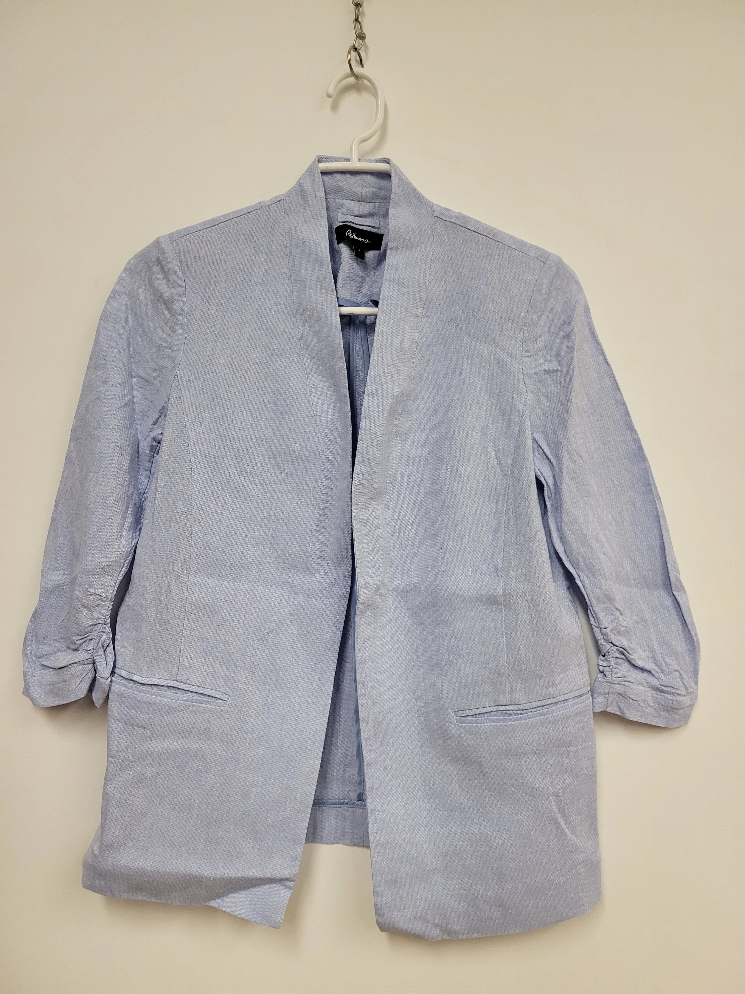 Veston en lin (55%) et viscose, Bleu pâle, REITMANS, Taille 4