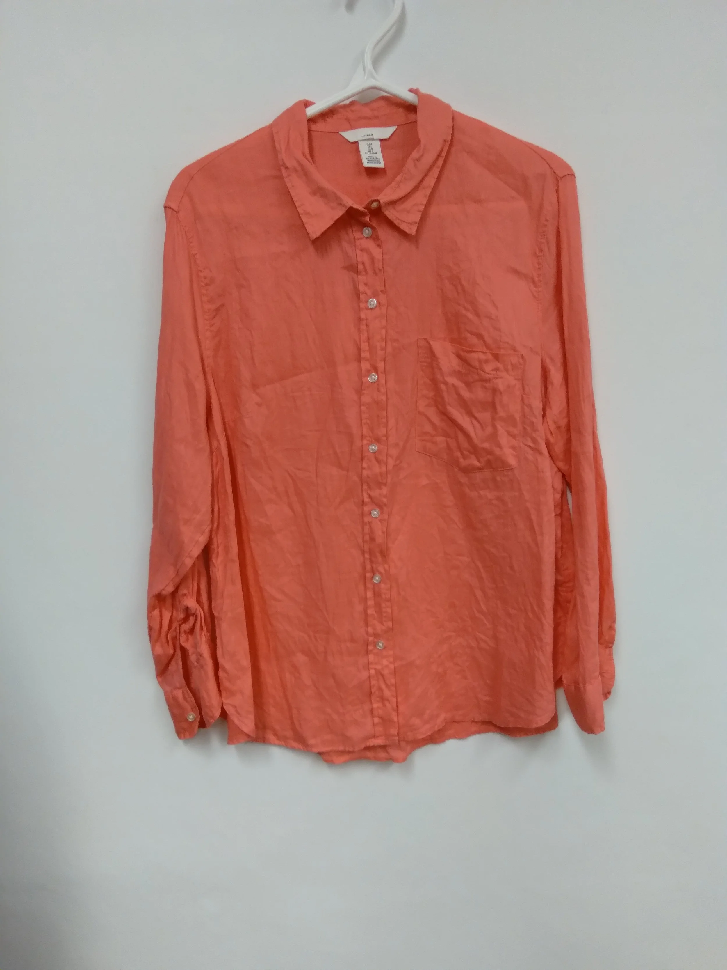 chemise en lin rose electrique, h&m, taille L