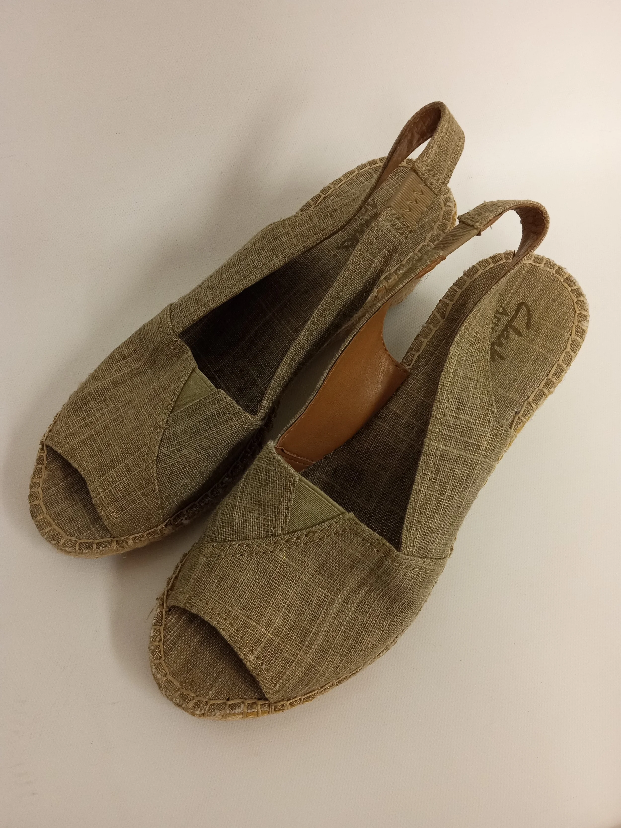 Chaussures platforme vert et brun, Clarks Artisan, taille 7