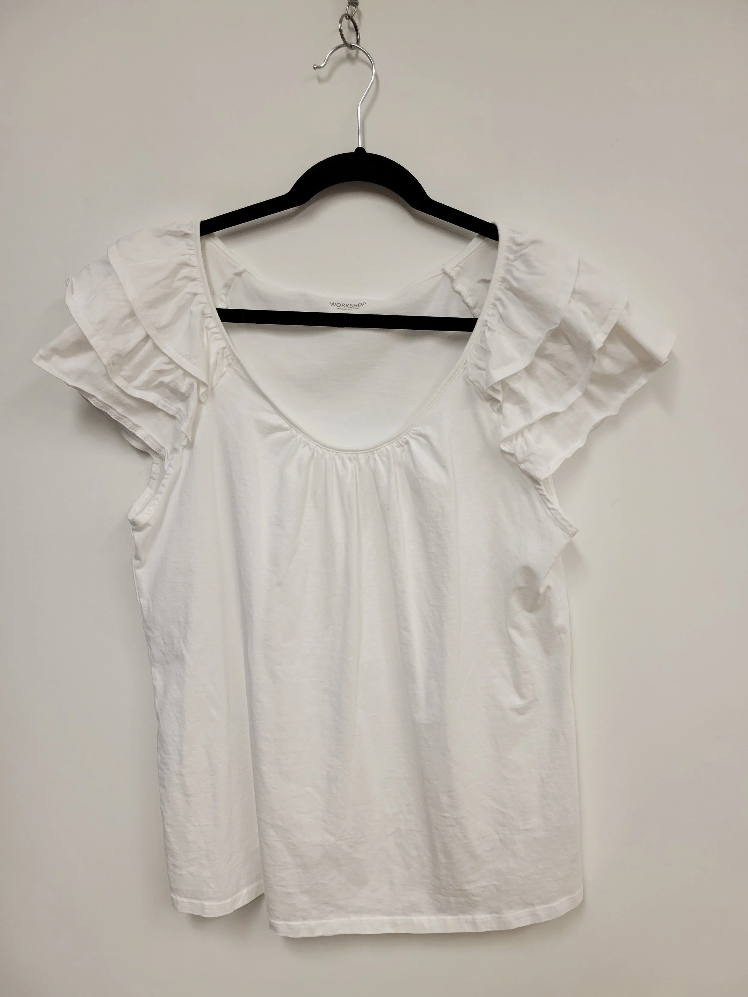 Haut à manches bouffantes (100% coton), Blanc crème, WORKSHOP, XL