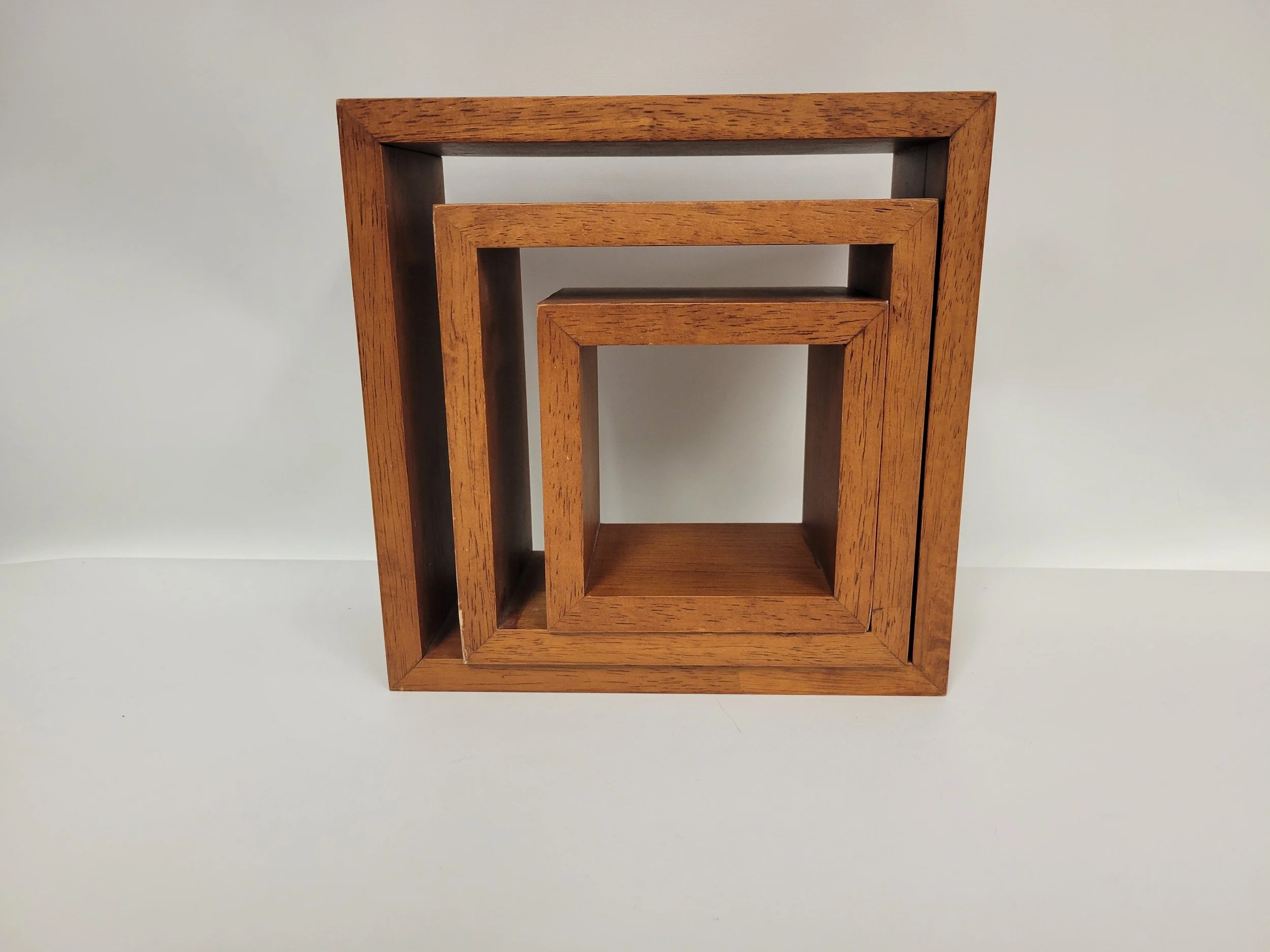 Lot de 3 cubes en bois à accrocher