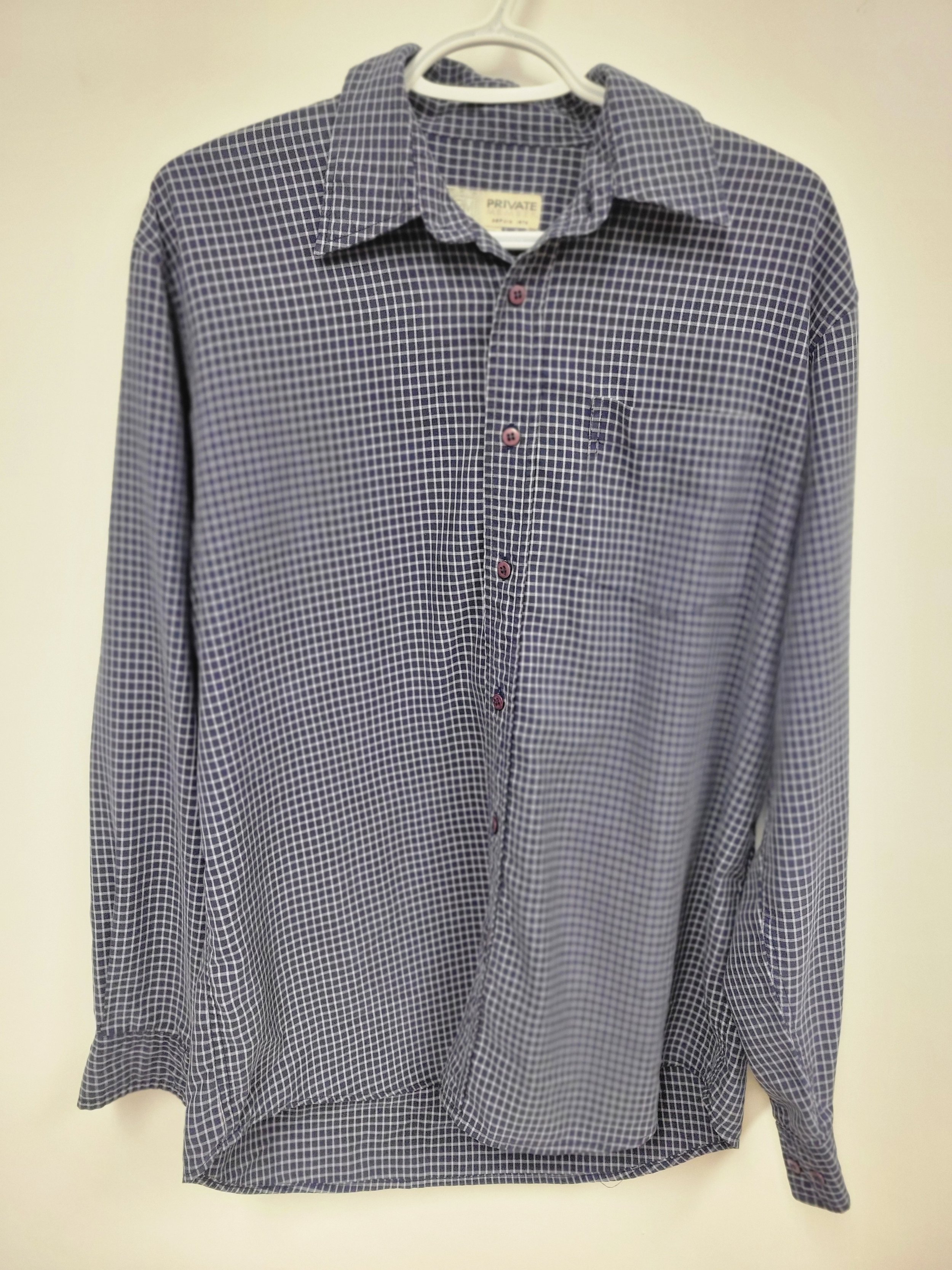 chemise à carreaux marine, private member, M