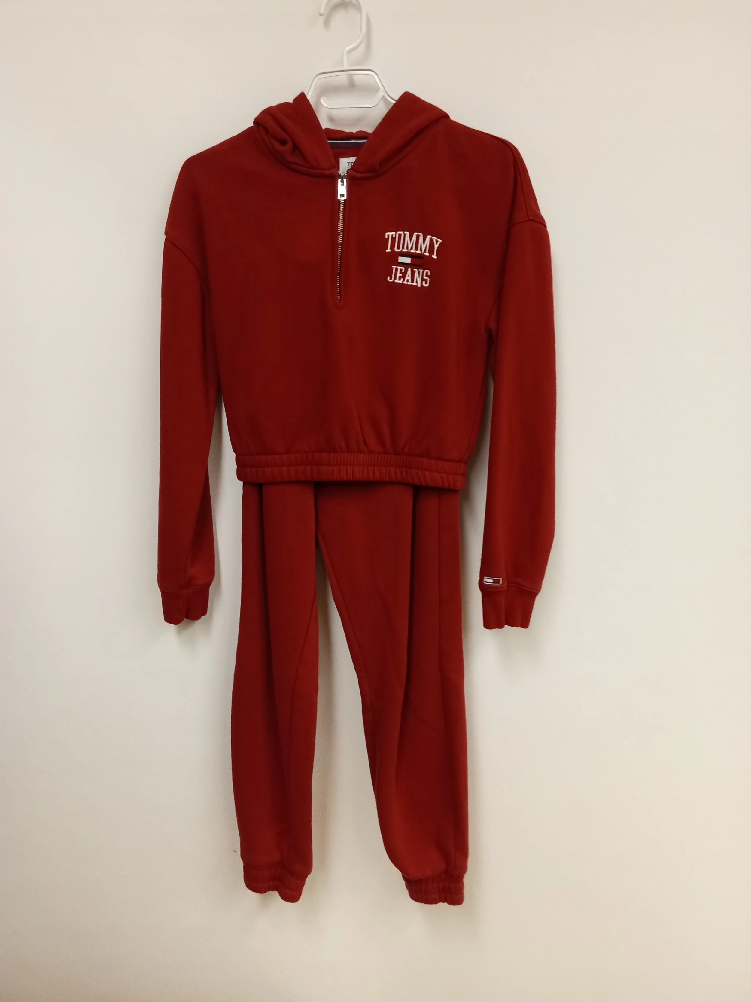 Ensemble coton ouaté et jogging sport, rouge, Tommy Jeans, XXS