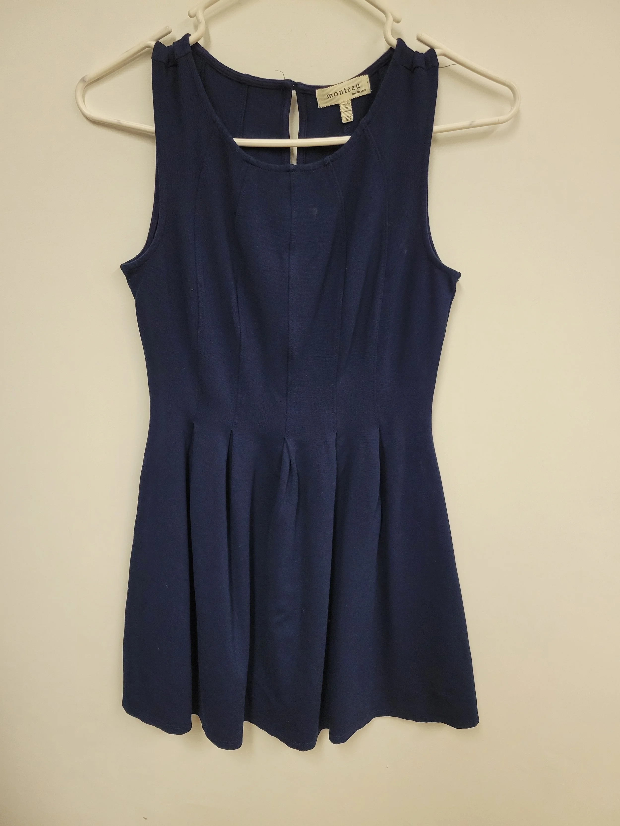 Robe courte cintrée, bleu marin, Monteau, XS