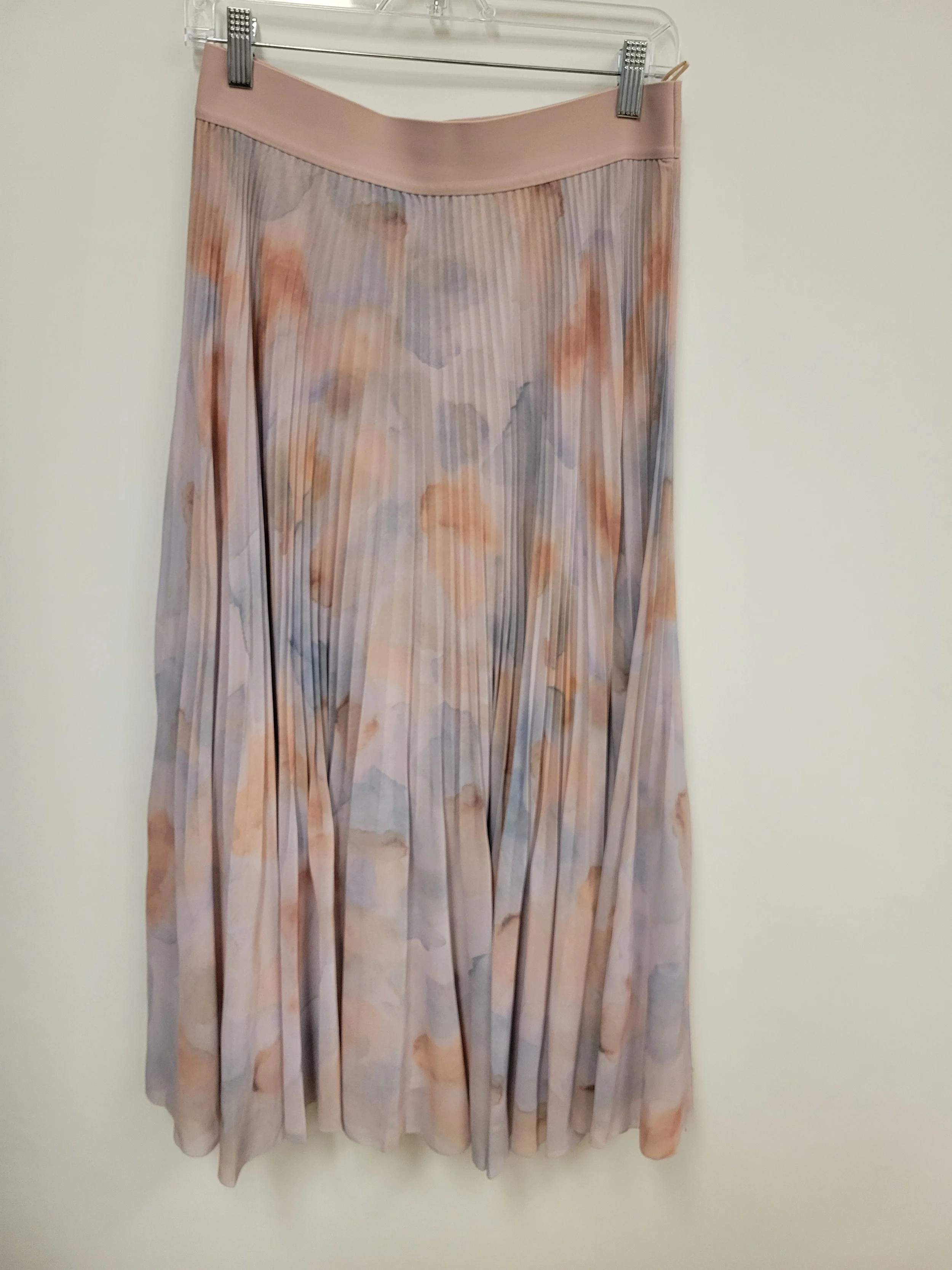 Jupe longue plissée, imprimé aquarelle couleurs pastel, Wilfred (ARITZIA), L