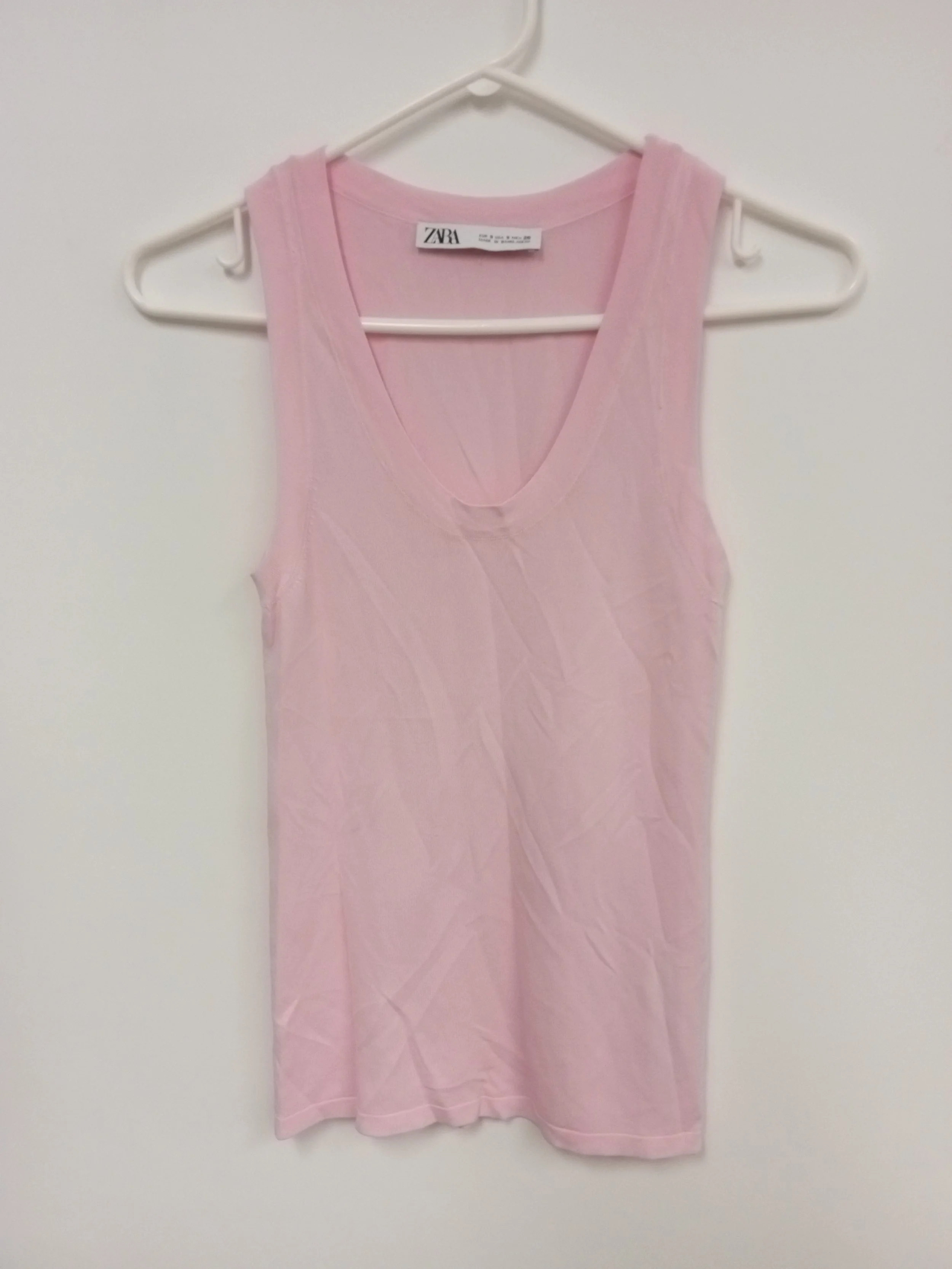 Camisole rose en tricot fin, Zara, Taille S