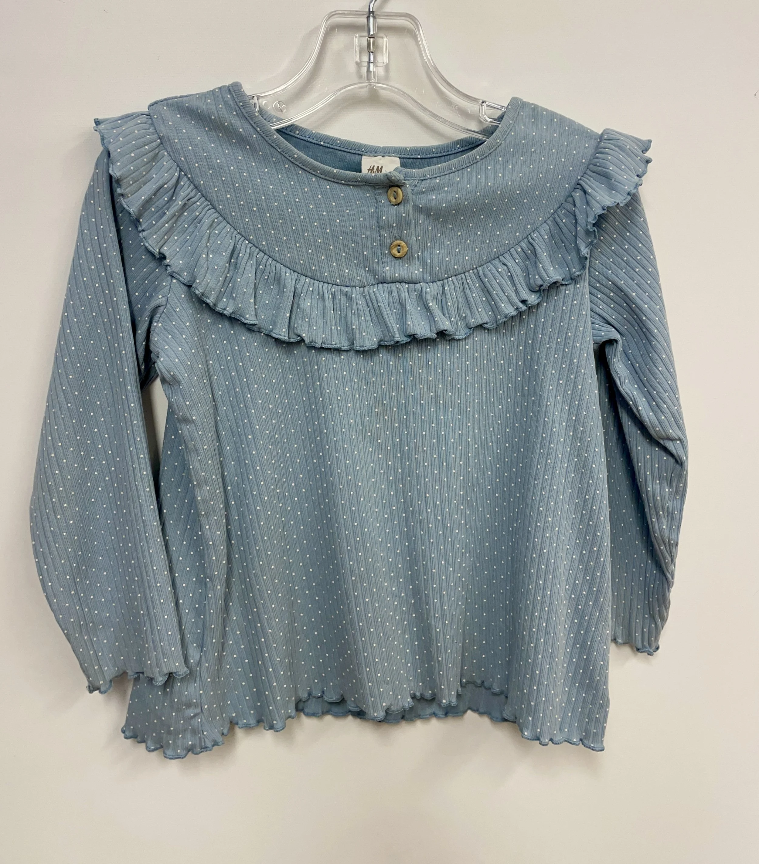 Chemisier/chandail bleu, H&M, en cotton, taille 1 1/2 - 2 ans.
