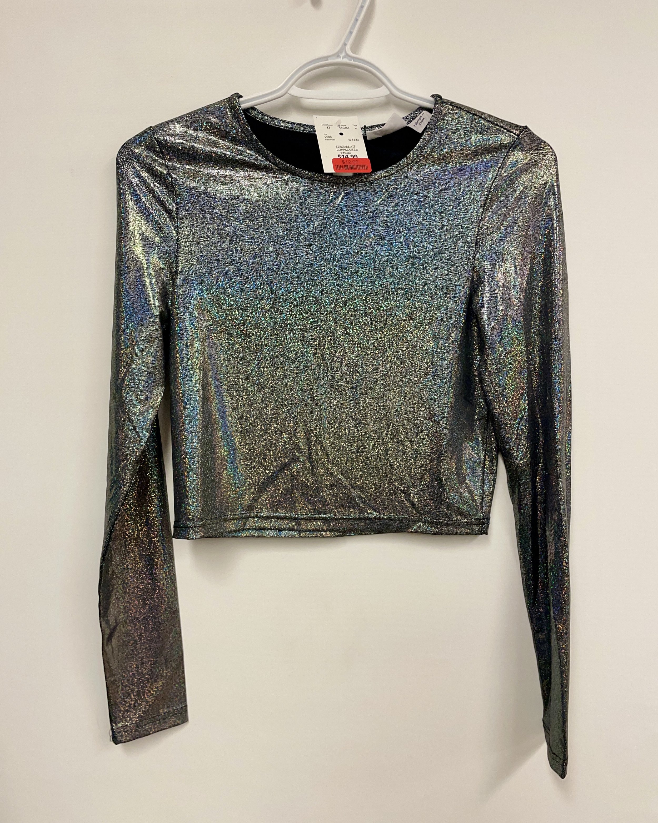 NEUF, chandail mince, argent scintillant, NOISY MAV, XS.