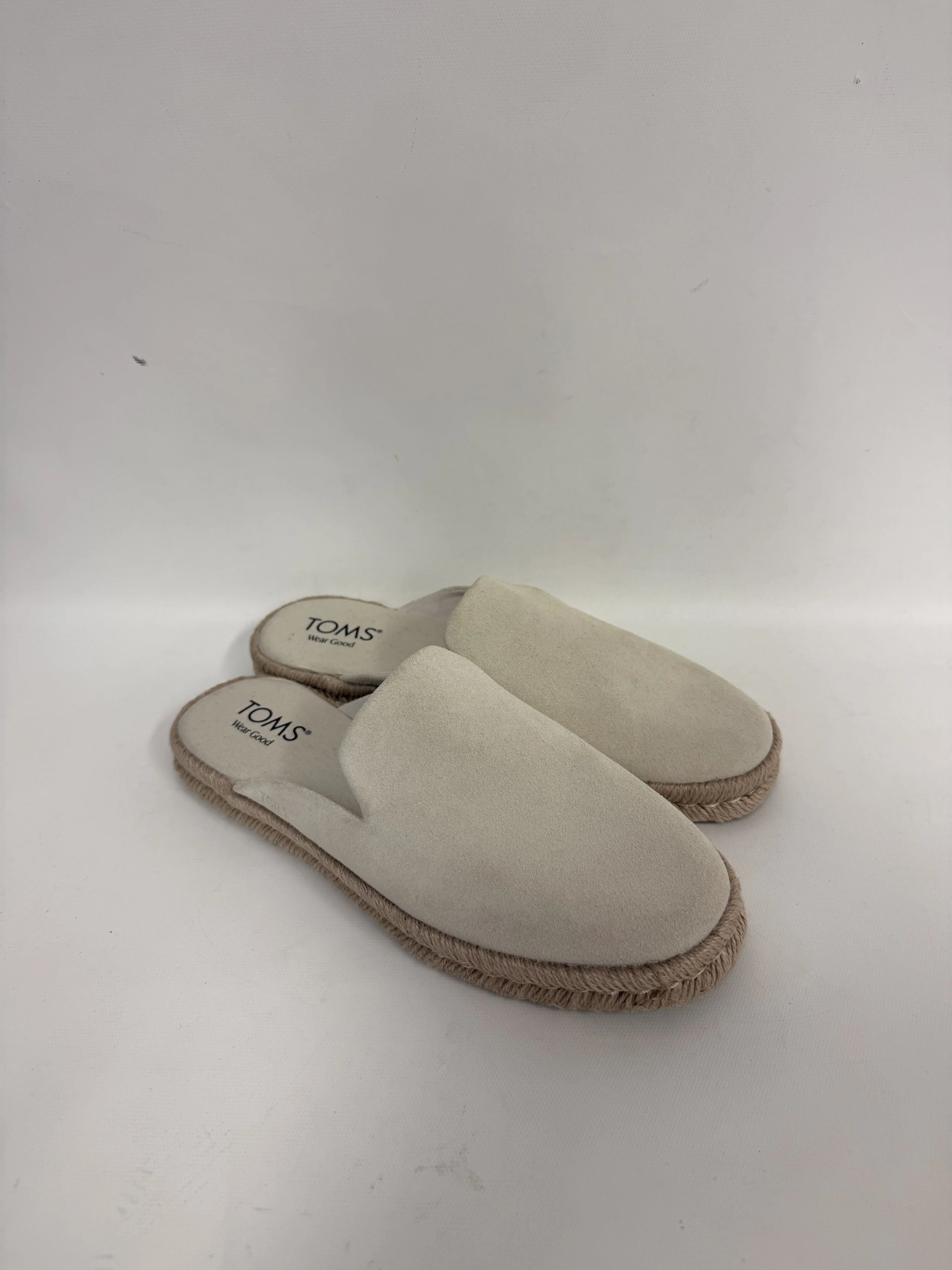 Mule en suède, couleur sable pâle, Toms, taille US 8
