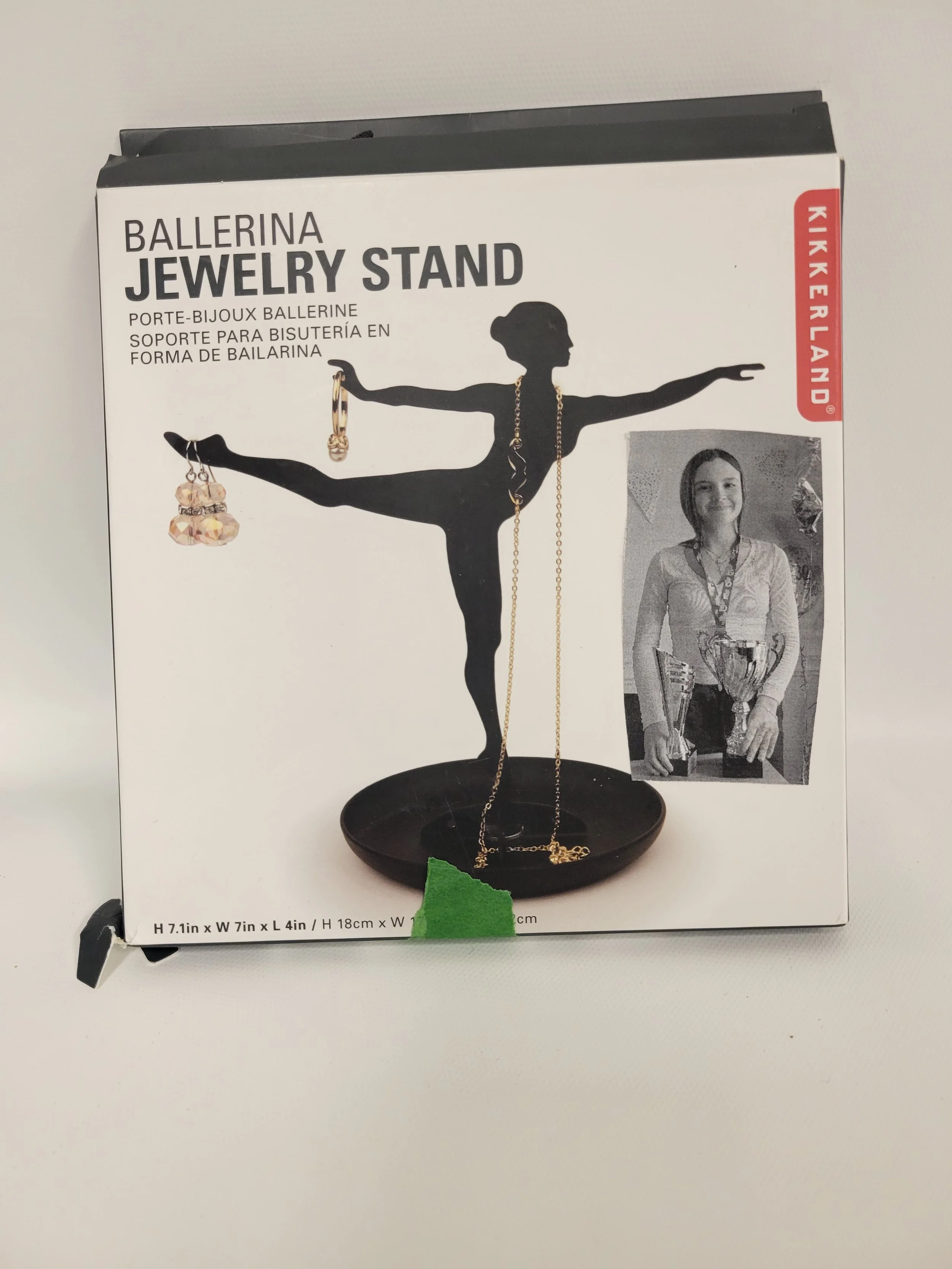 porte bijoux ballerine en métal noir, kikkerland