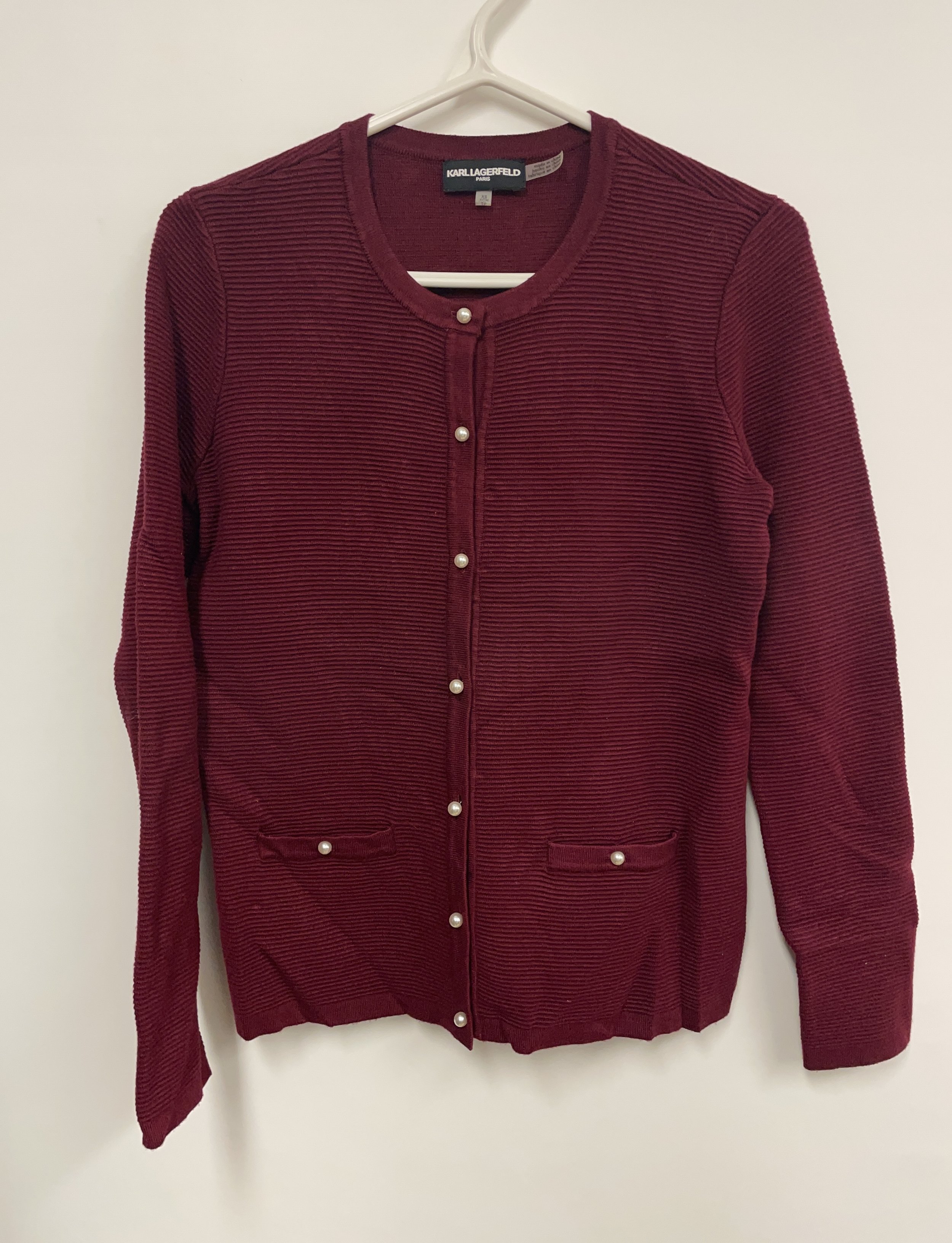 Veste bourgogne, KARL LAGERFELD, en rayonne, XS.