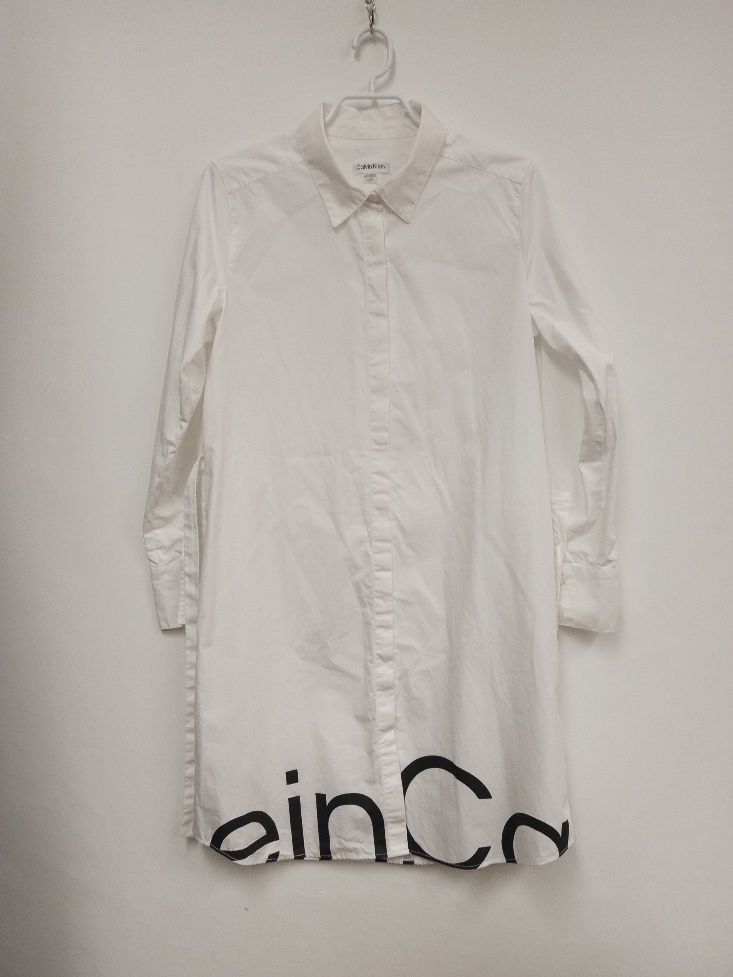Robe chemisier longue blanche, 100 % coton fin, Calvin Klein, Taille M