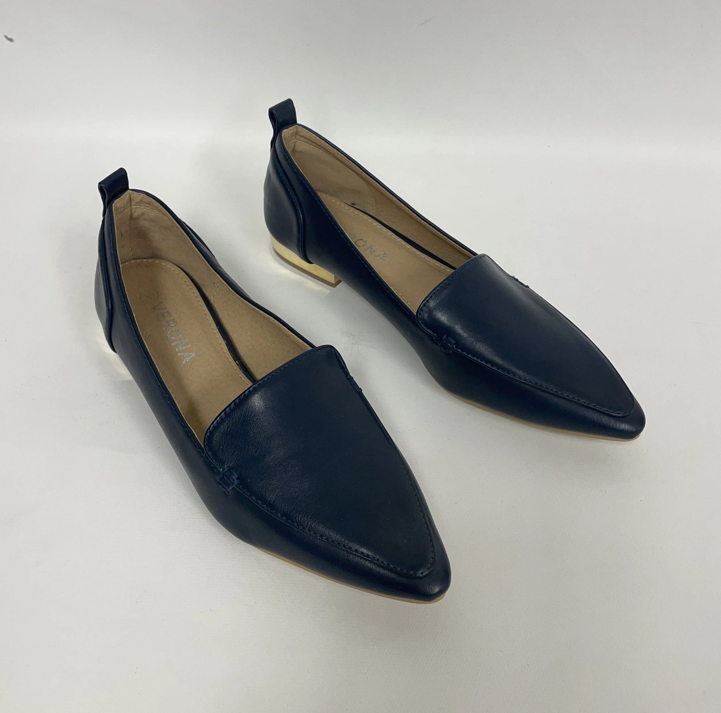 Chaussures en cuir marine et or, VERONA, comme neuves, 36 (5-5,5).