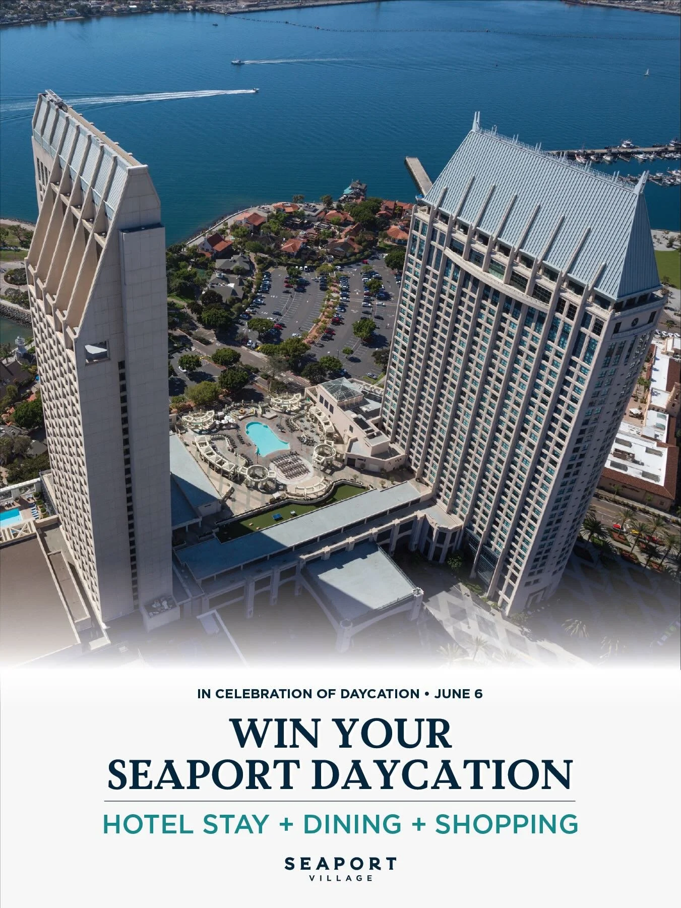 ☀️ GIVEAWAY: YOUR SEAPORT DAYCATION ☀️

In celebration of our upcoming Daycation on June 6 (3&ndash;7PM), we&rsquo;re giving one lucky winner the ultimate waterfront weekend at Seaport Village 🌊

Think sun, shopping, bites, and a staycation next doo