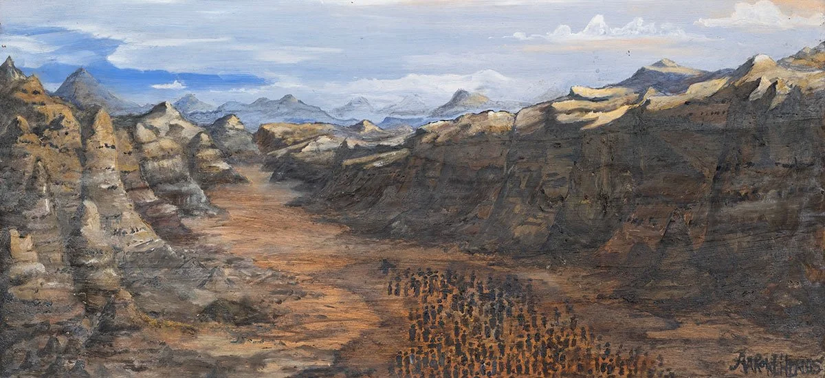 The Exodus, oil painting by Aaron Hinds
