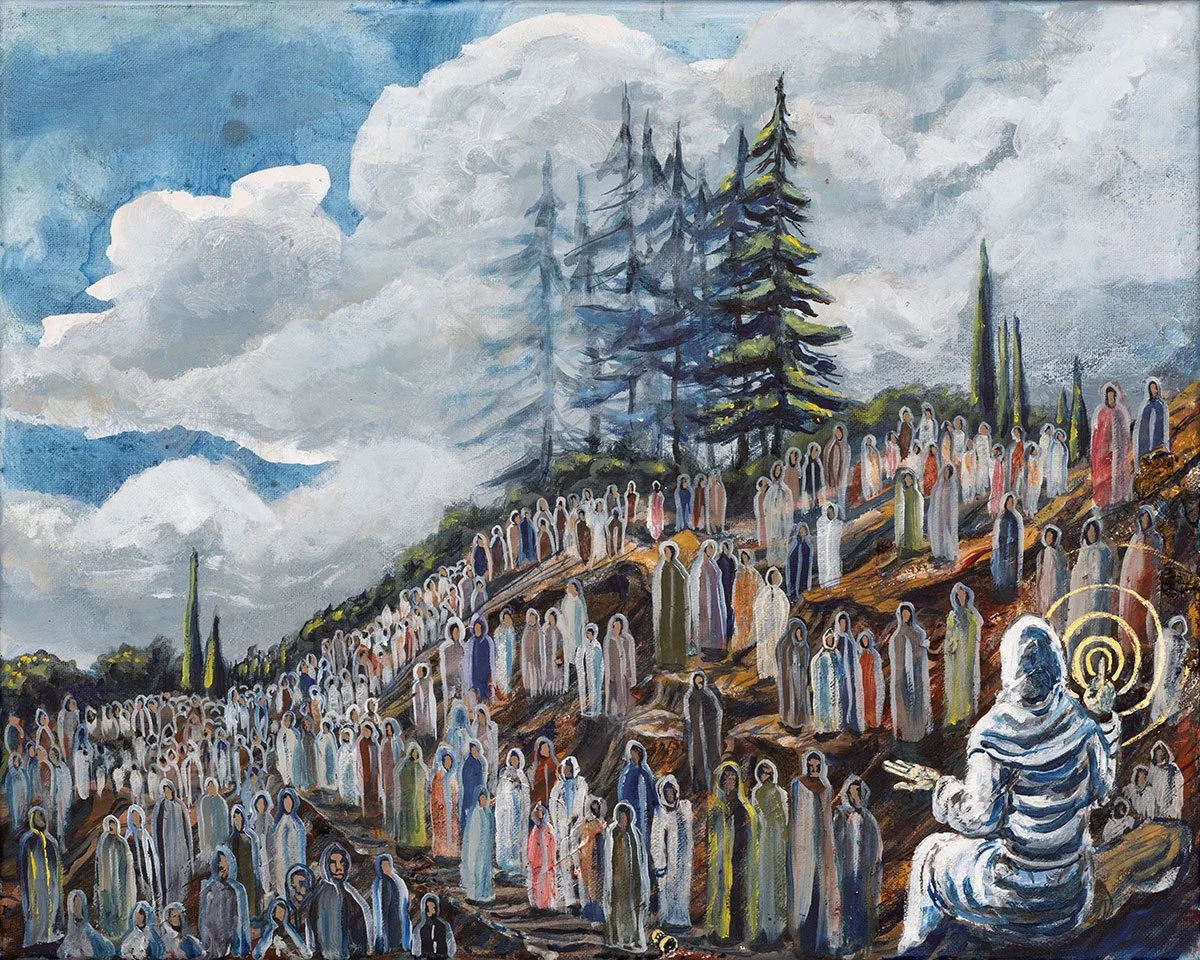 Sermon on the Mount, oil painting by Aaron Hinds