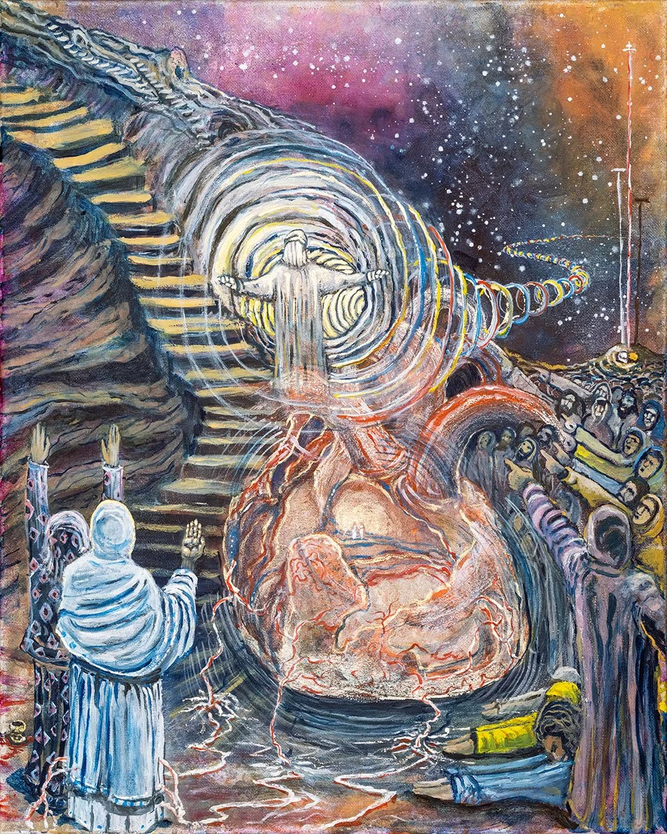 The Raising of Lazarus, oil painting by Aaron Hinds