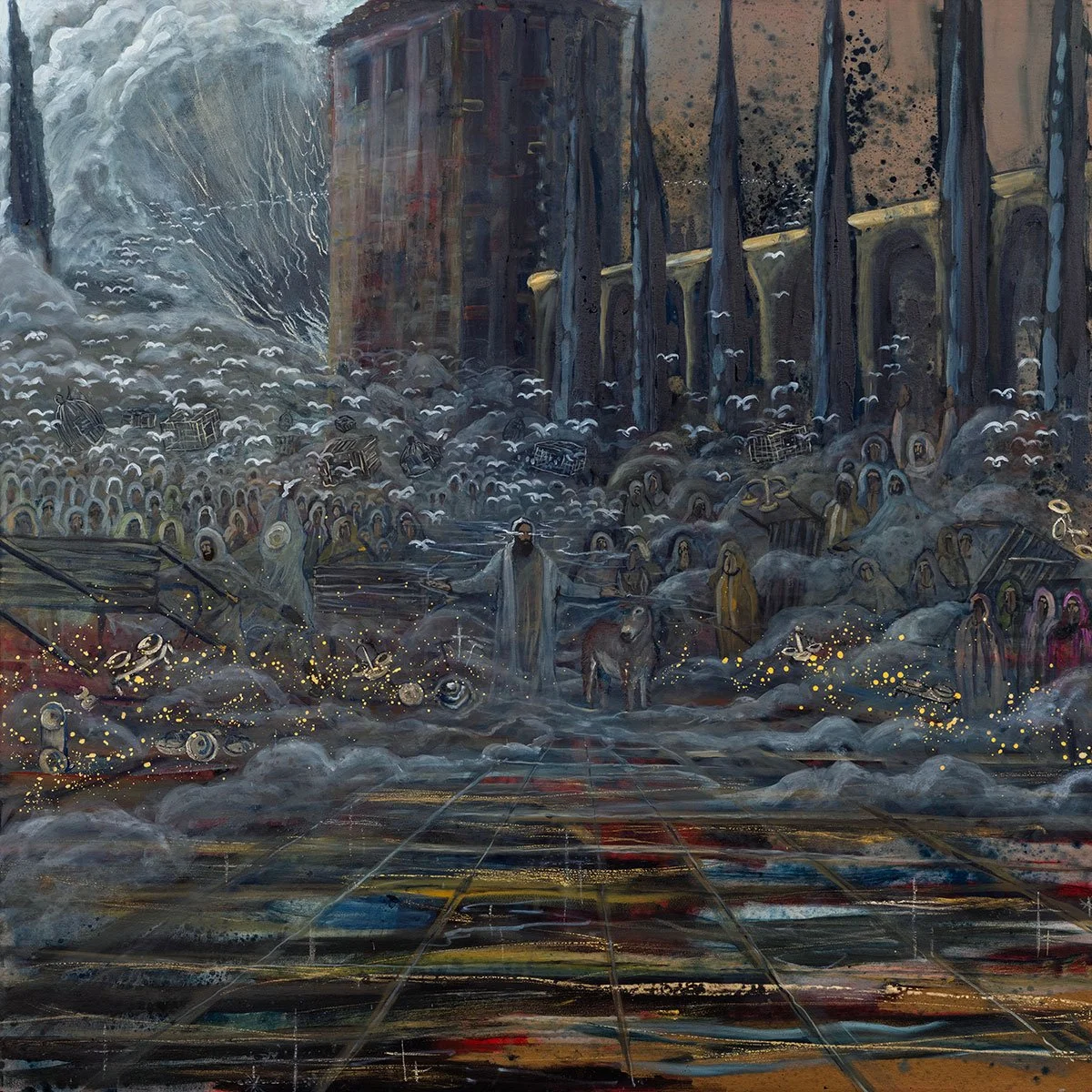 The Second Cleansing of the Temple, oil painting by Aaron Hinds