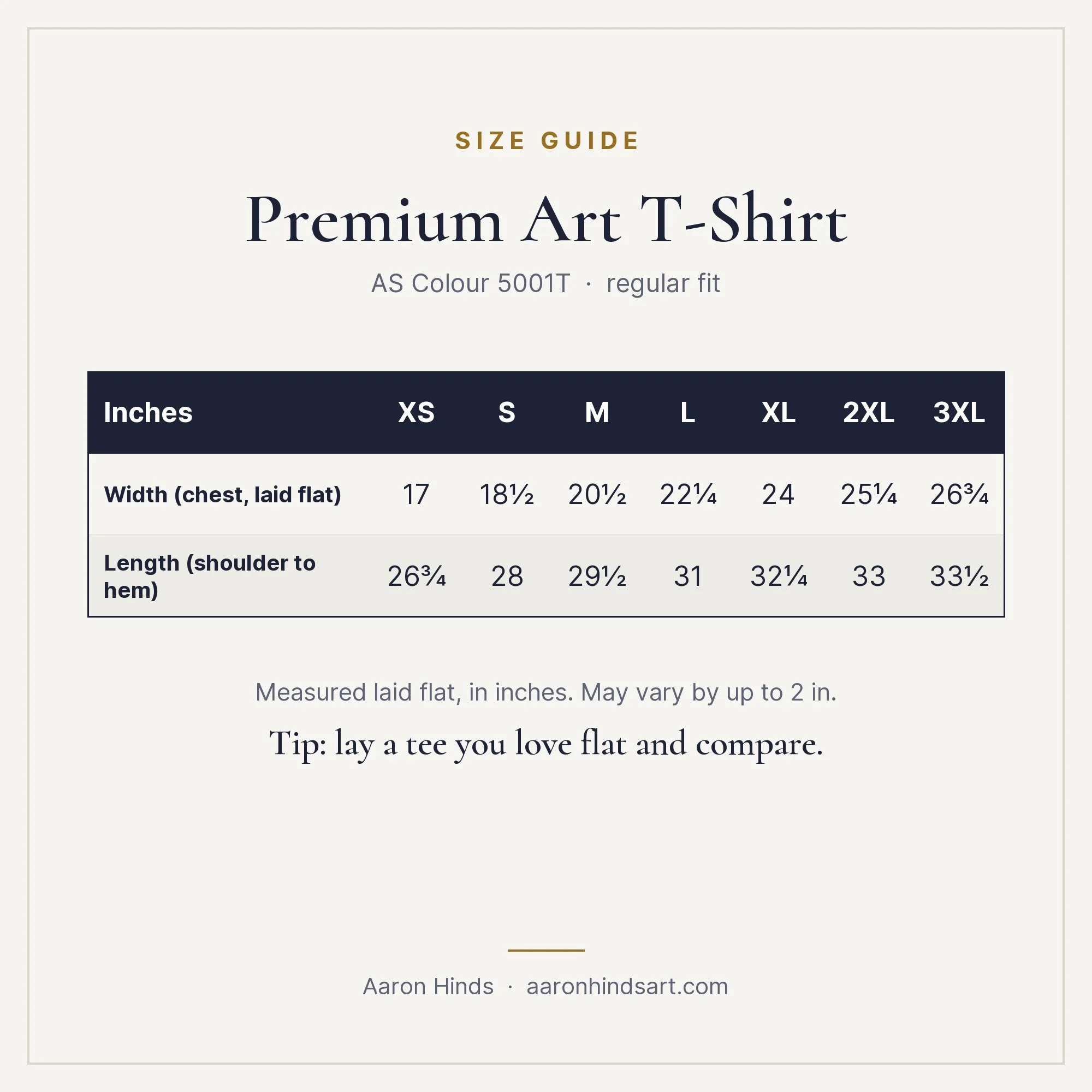 05 - Expulsion at the Temple - Premium Art T-Shirt - size guide.jpg