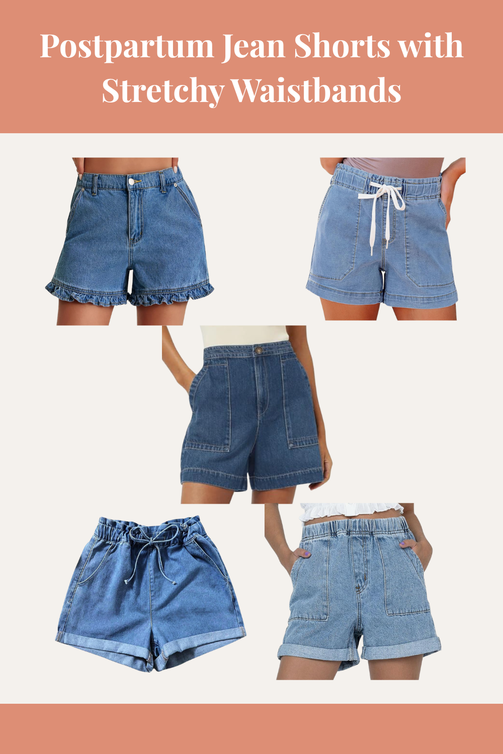 5 Postpartum Jean Shorts with Stretchy Waistbands That Are Actually Comfortable