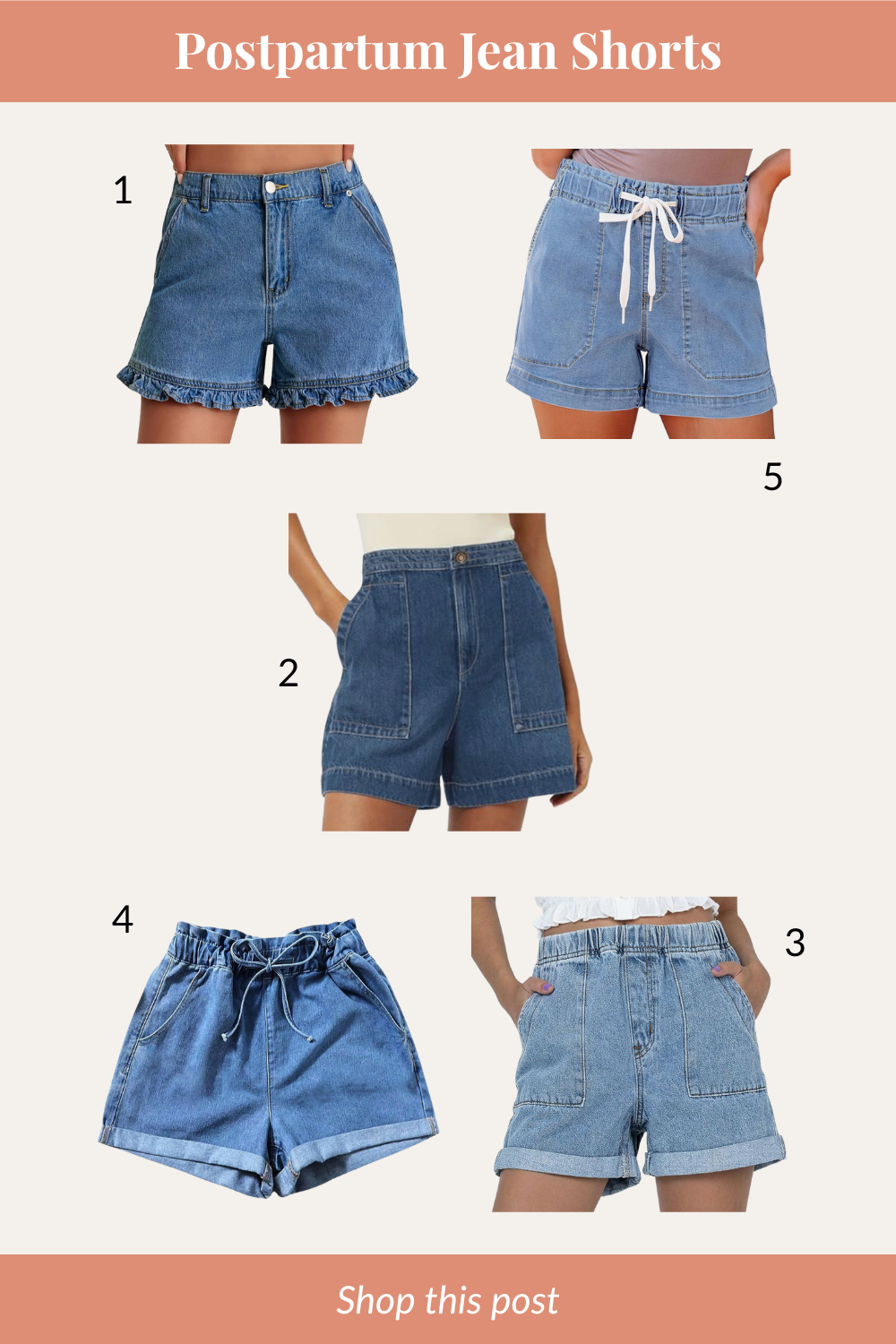 postpartum jeans shorts that are actually comfortable