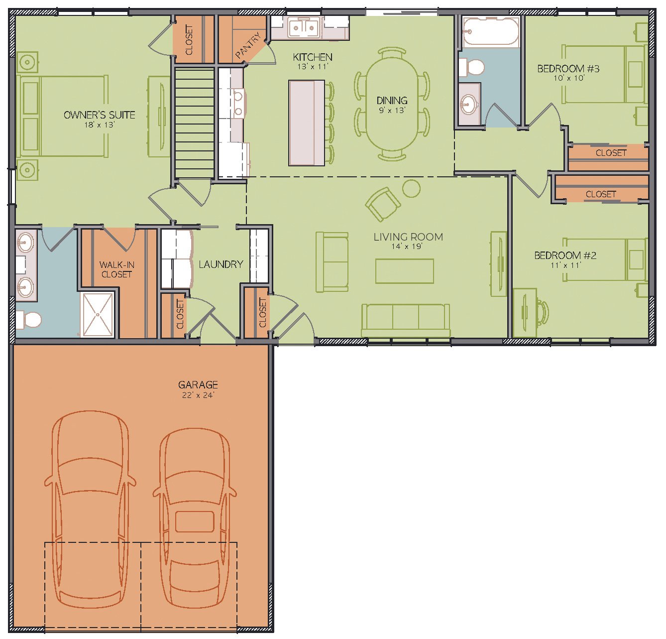 Lily G2 main level floor plan