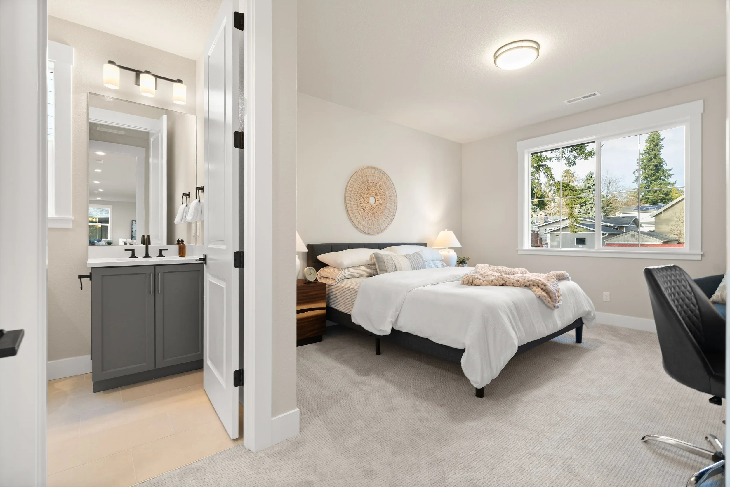 New construction luxury home in West Linn, Oregon, crafted by The Portlock Company — the Portland area’s trusted local home builder. 