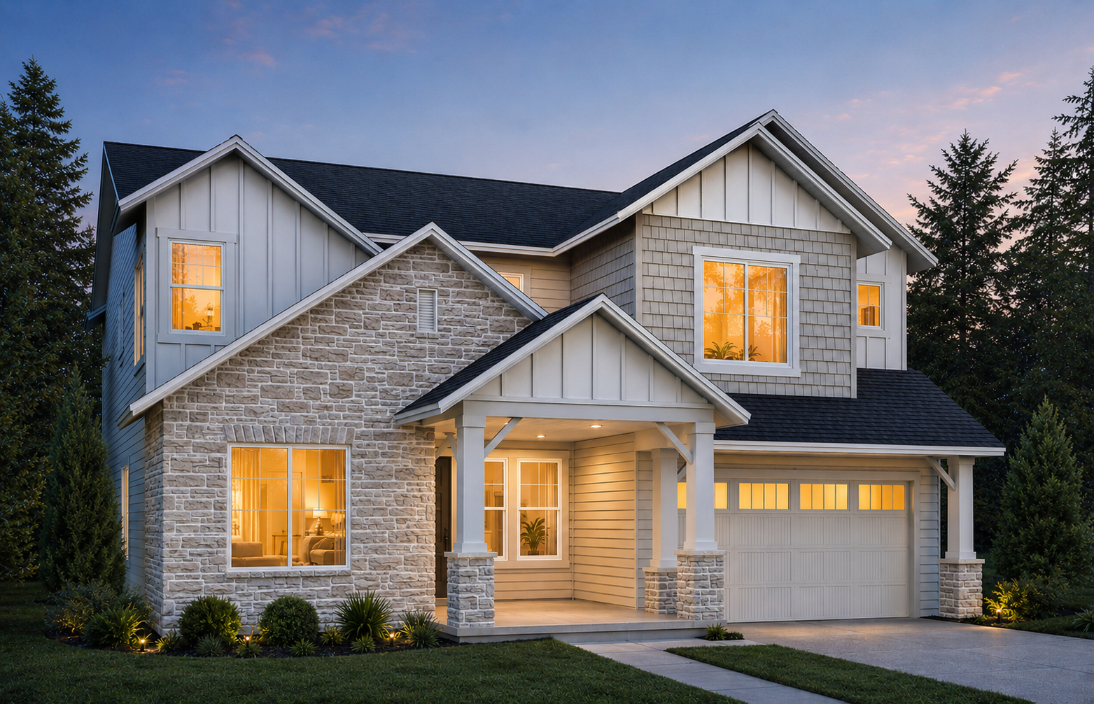 New construction luxury home in West Linn, Oregon, crafted by The Portlock Company — the Portland area’s trusted local home builder.