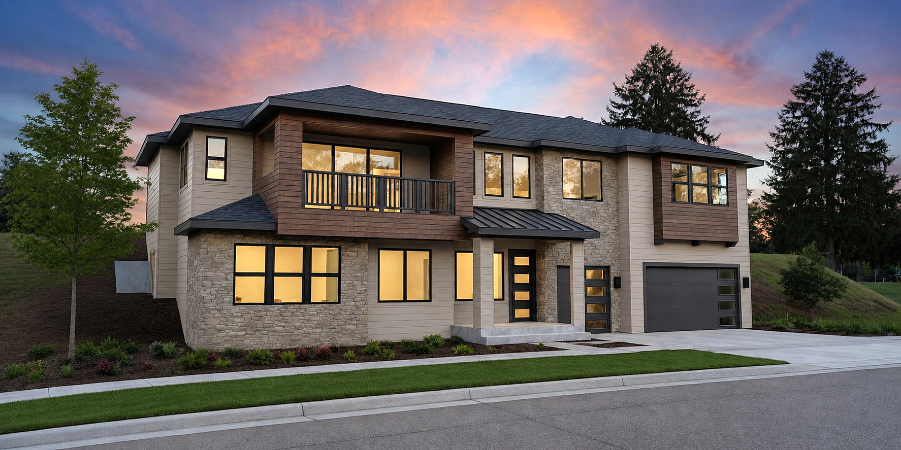 New construction luxury home in West Linn, Oregon, crafted by The Portlock Company — the Portland area’s trusted local home builder.
