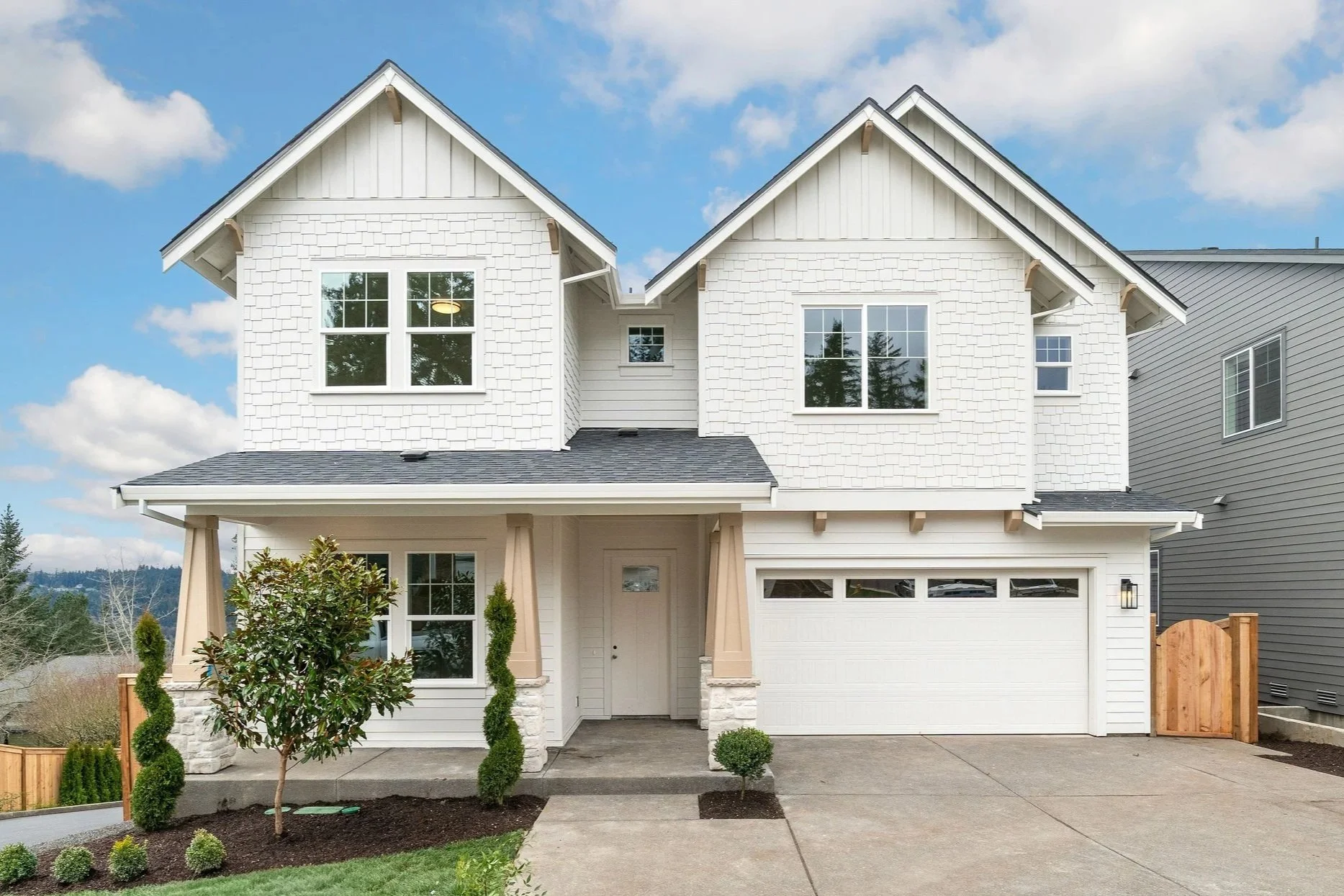 New construction luxury home in West Linn, Oregon, crafted by The Portlock Company — the Portland area’s trusted local home builder.