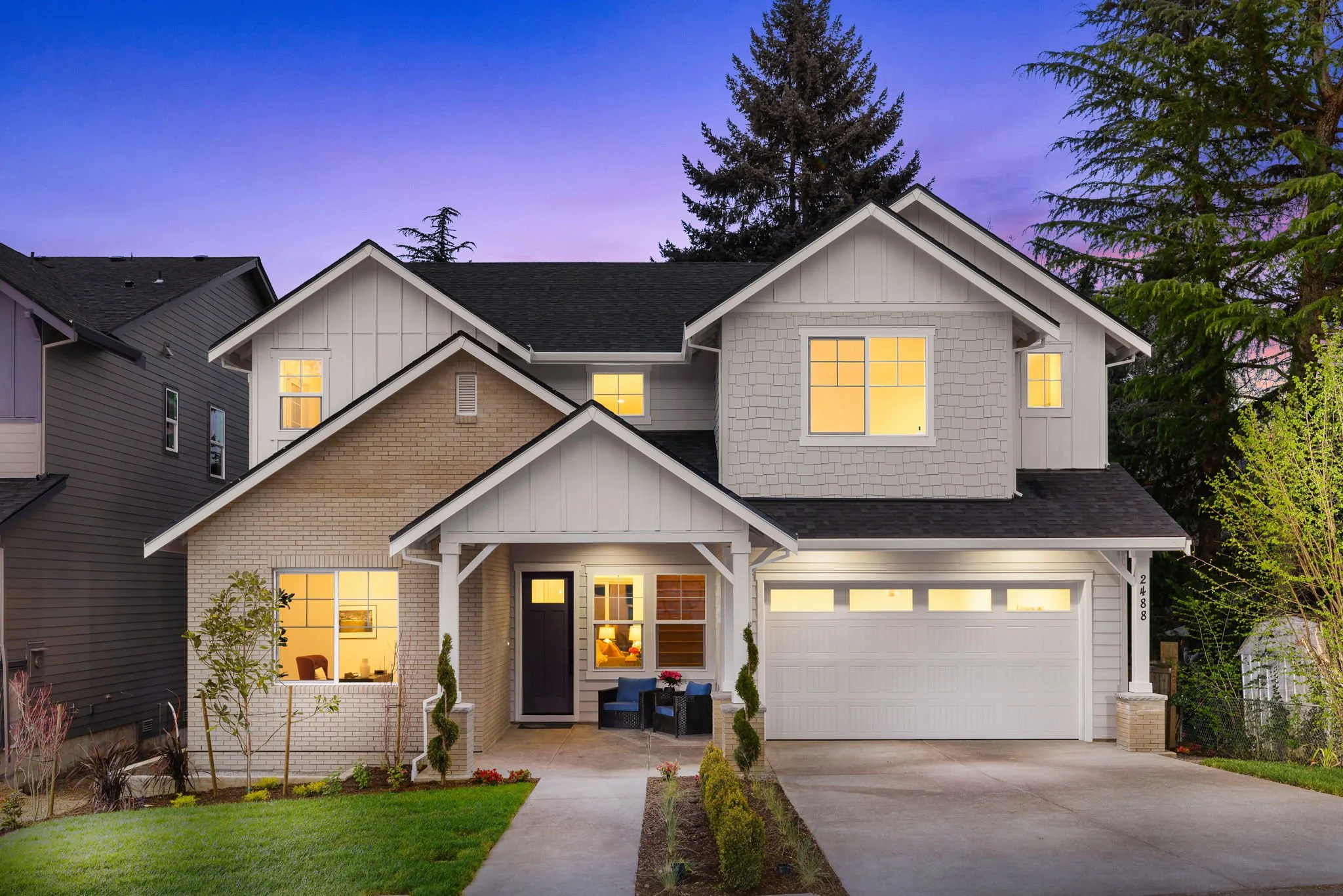 New construction luxury home in West Linn, Oregon, crafted by The Portlock Company — the Portland area’s trusted local home builder.