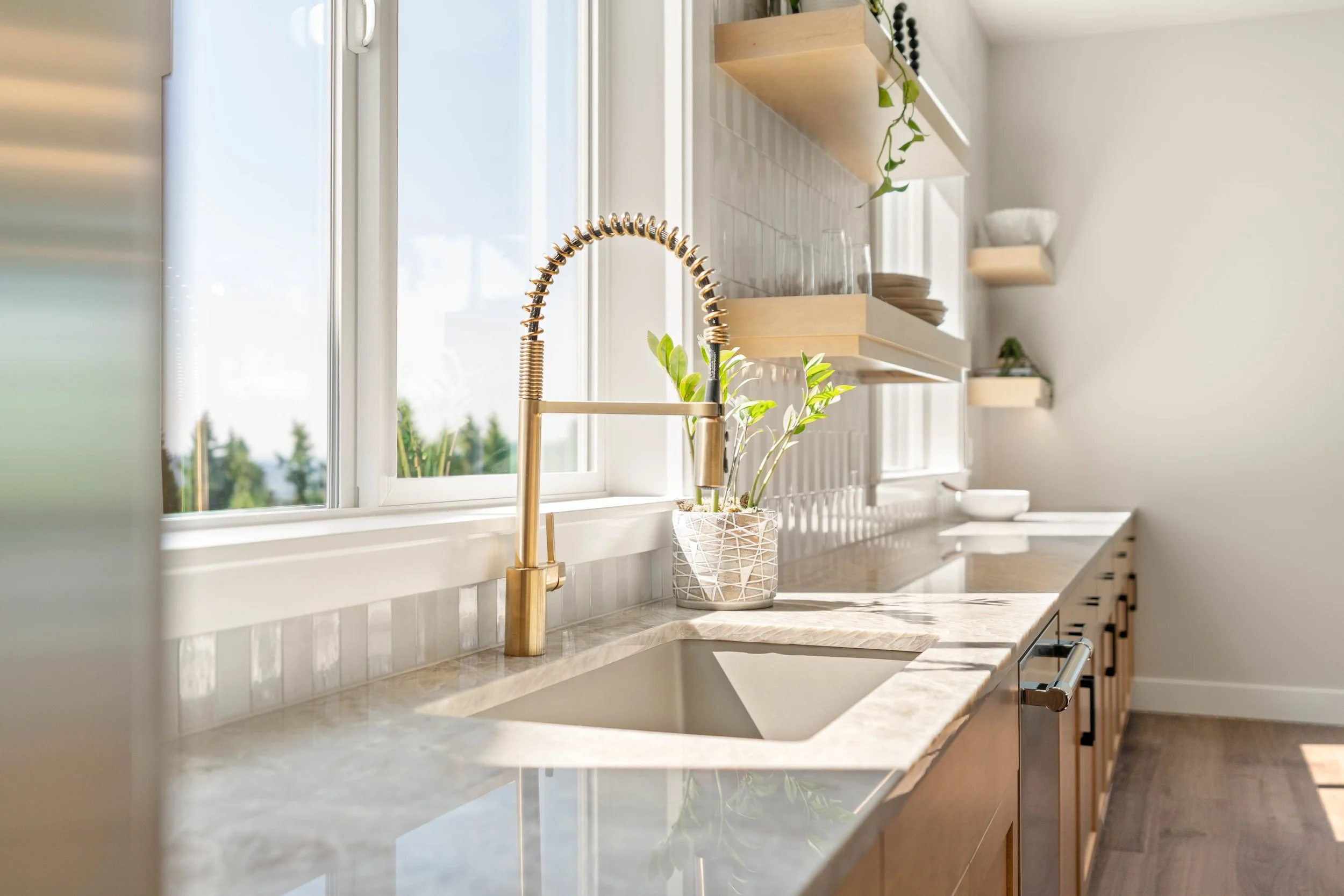 New construction luxury home kitchen in West Linn, Oregon by The Portlock Company